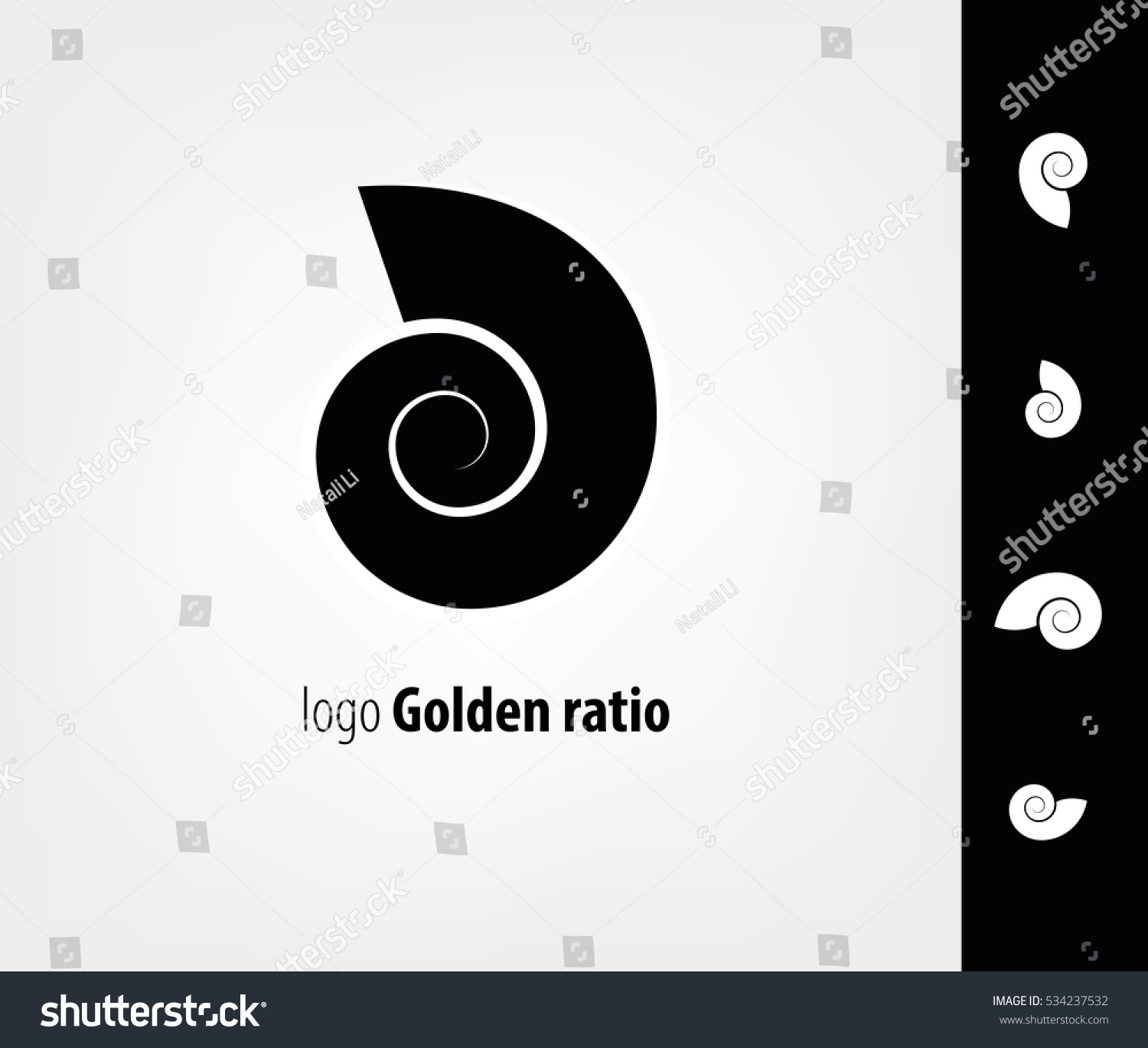 Logo Shell Golden Ratio 库存矢量图 免版税