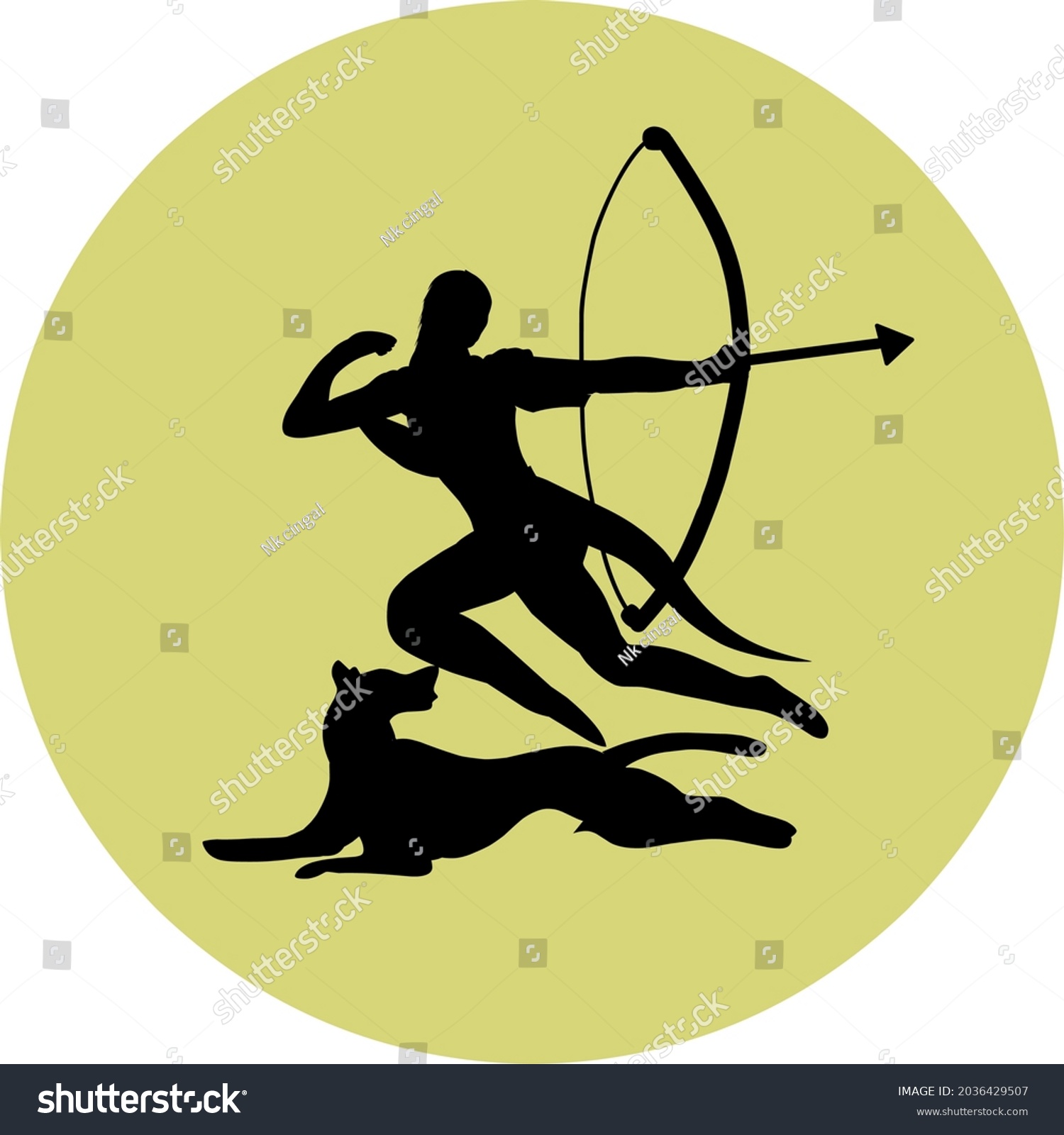 Logo Silhouette Archer Concept Stock Vector (Royalty Free) 2036429507 ...