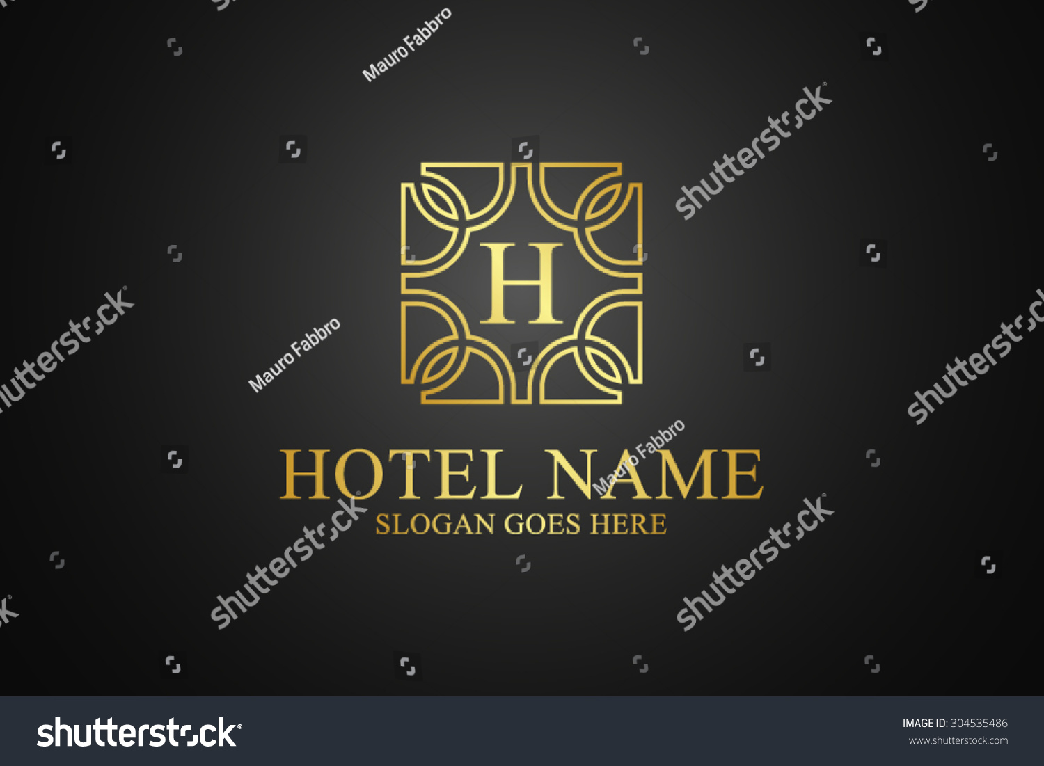 Logo Template Hotel Monogram Retro Vintage Stock Vector (Royalty Free ...