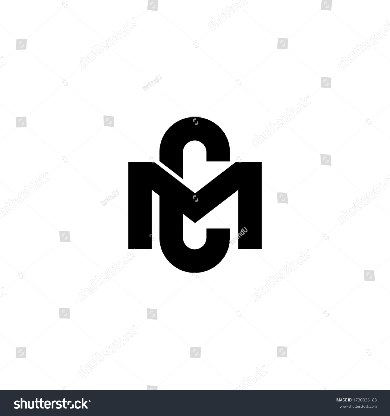 Logo Template Monogram Letter C M Stock Vector (Royalty Free ...