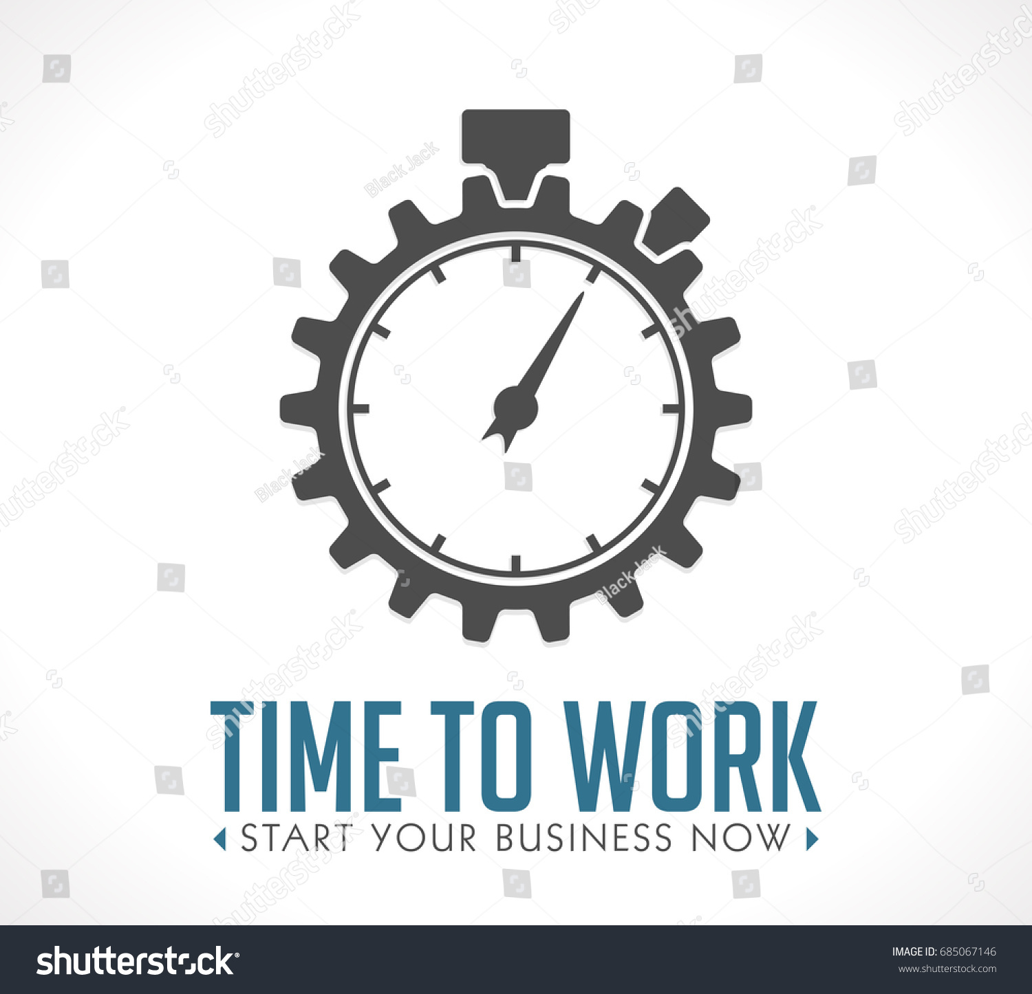 Logo Time Work Start Your Business Stock Vector (Royalty Free) 685067146