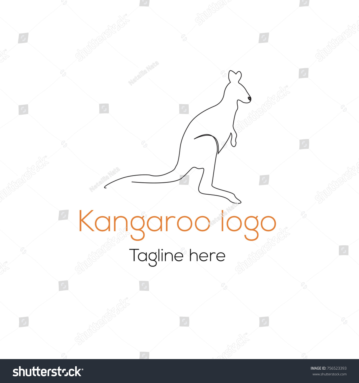 logotype kangaroo template character australian store stock vector