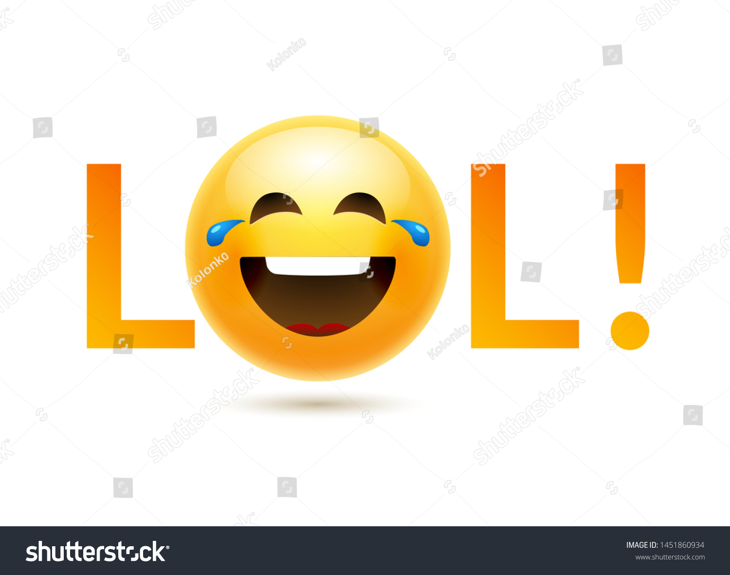 Lol Emoji Icon Smile Face Emoticon Stock Vector (Royalty Free) 1451860934