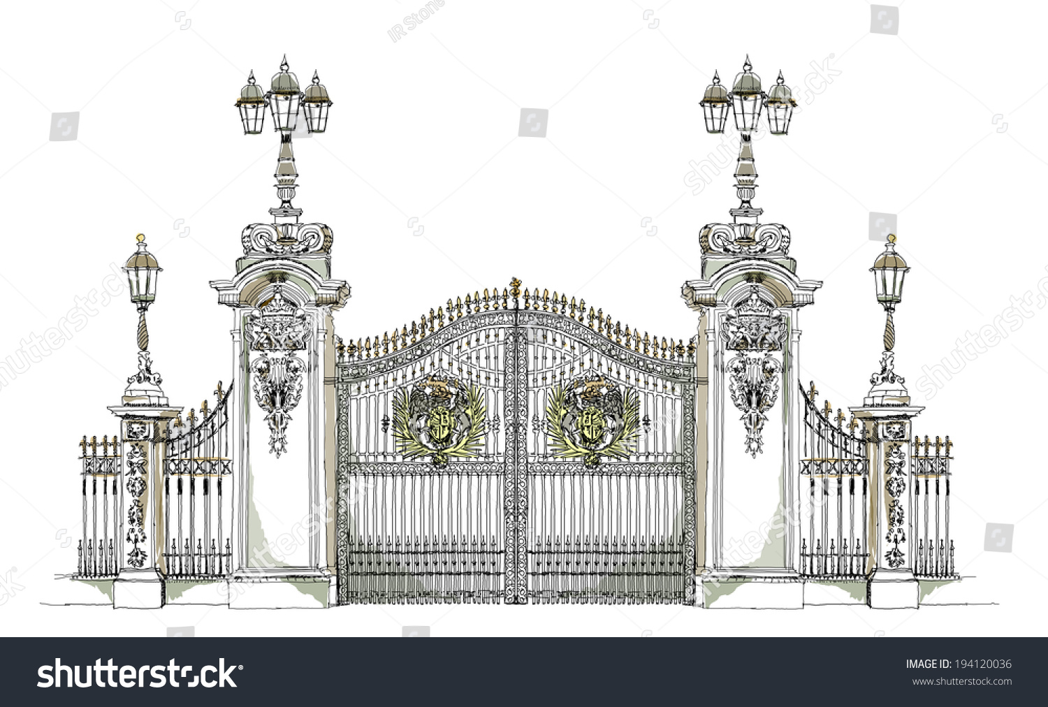 SVG of London, Buckingham palace gate, Sketch collection svg