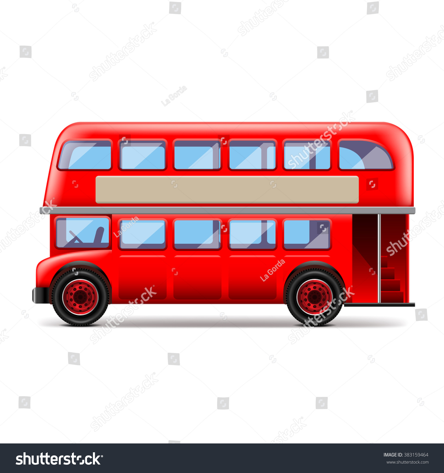 London Bus Isolated On White Photo-Realistic Vector Illustration ...