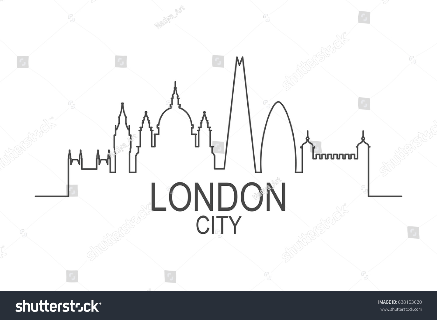 London City Skyline Vector Illustration London Stock Vector (Royalty