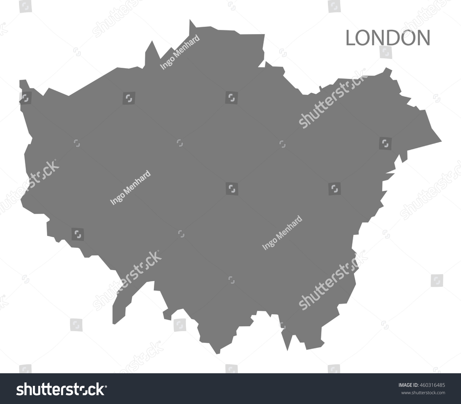 London England Map Grey Stock Vector (Royalty Free) 460316485 ...