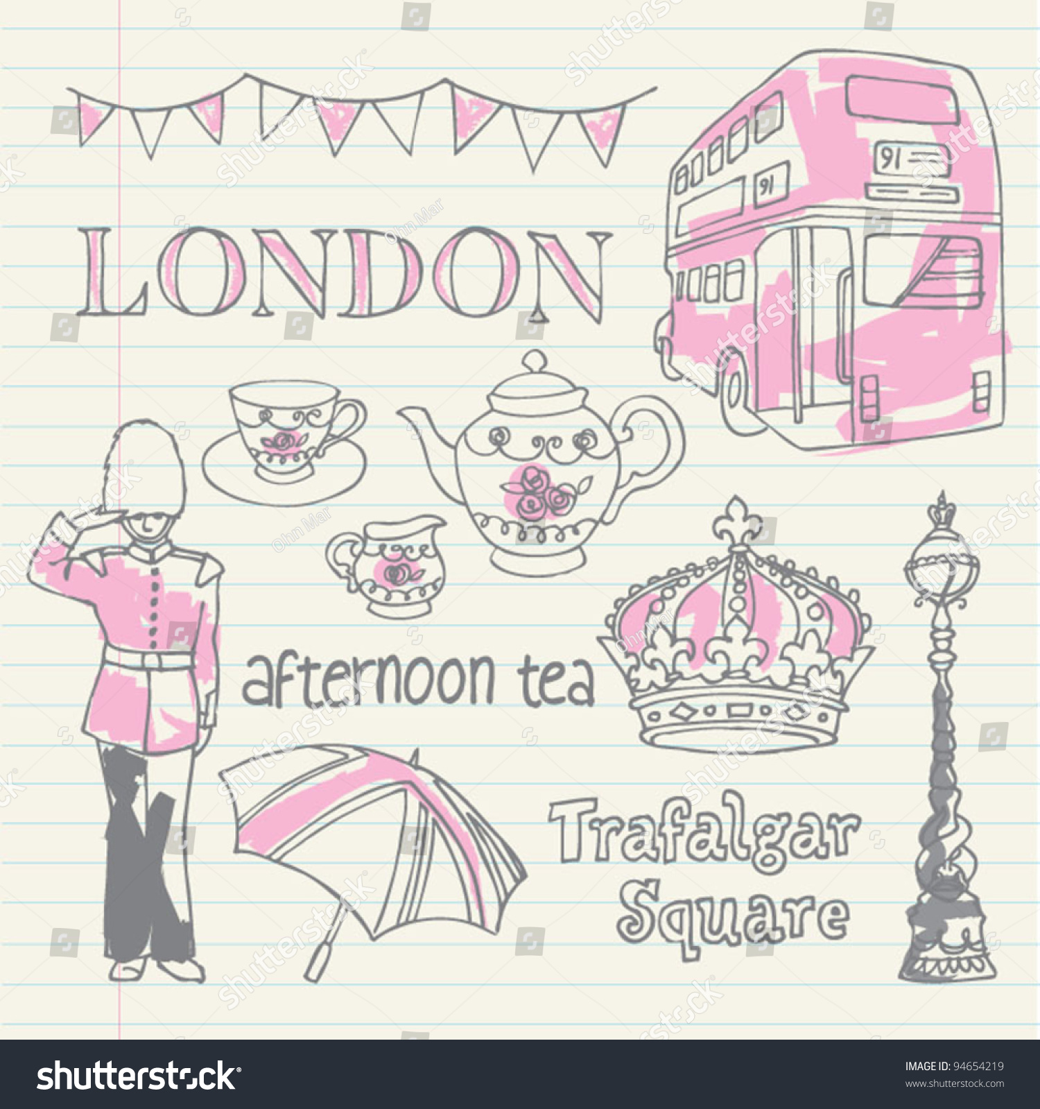 SVG of London icons doodle svg