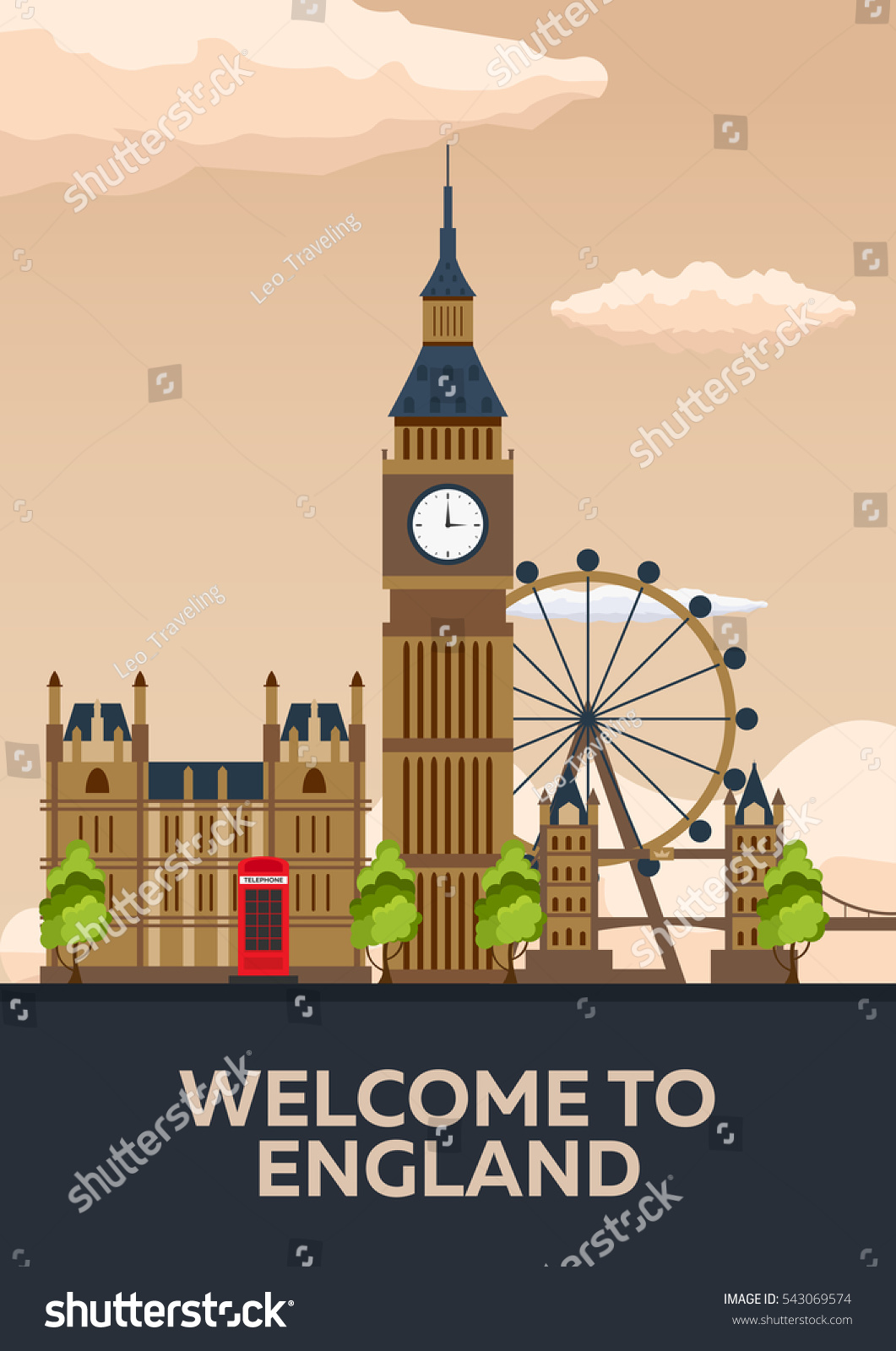 ロンドンのポスター イギリス ロンドンの天窓の移動ベクターイラスト のベクター画像素材 ロイヤリティフリー