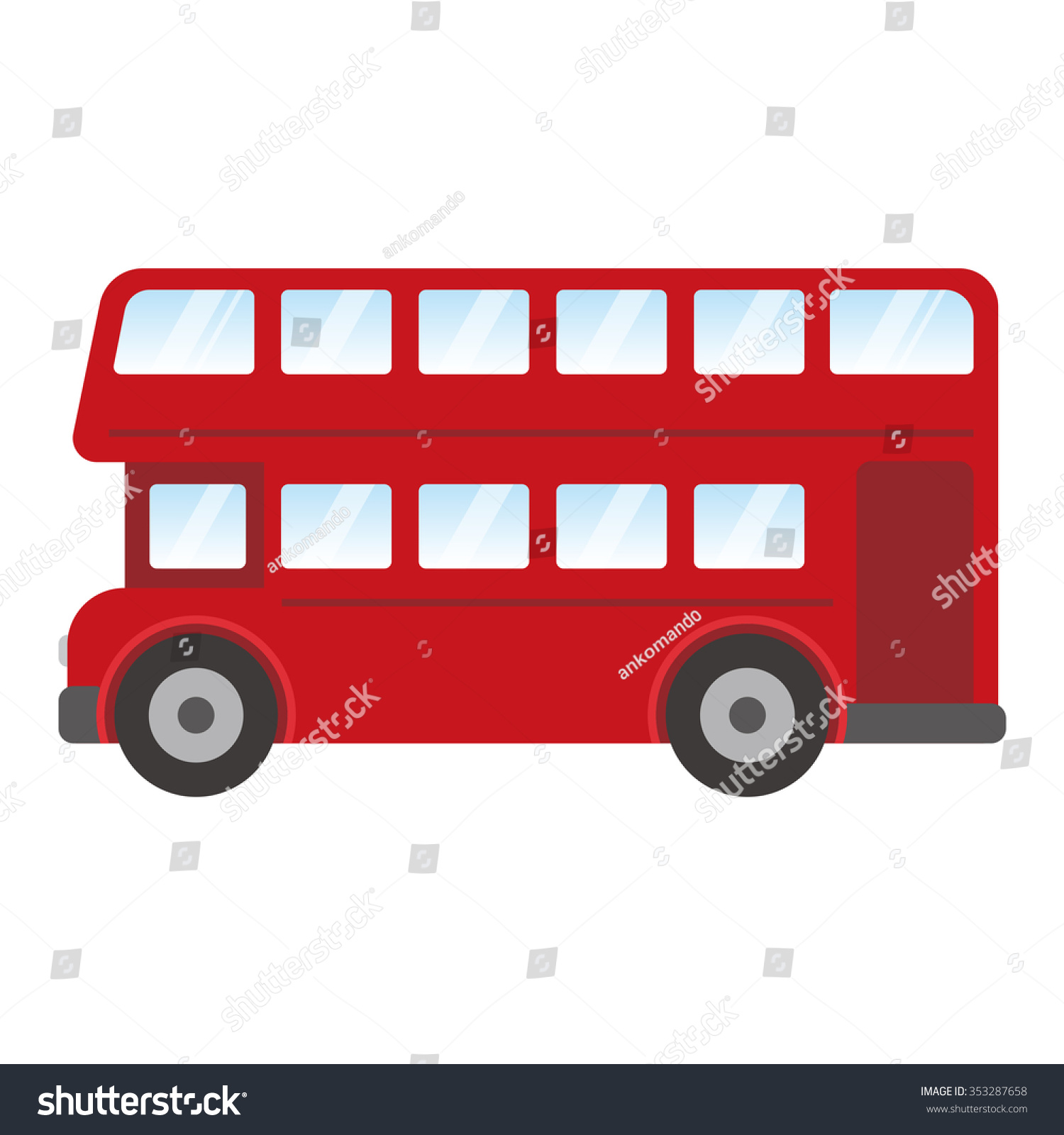 London Red Bus Vector Illustration Isolated Stock Vector 353287658 ...