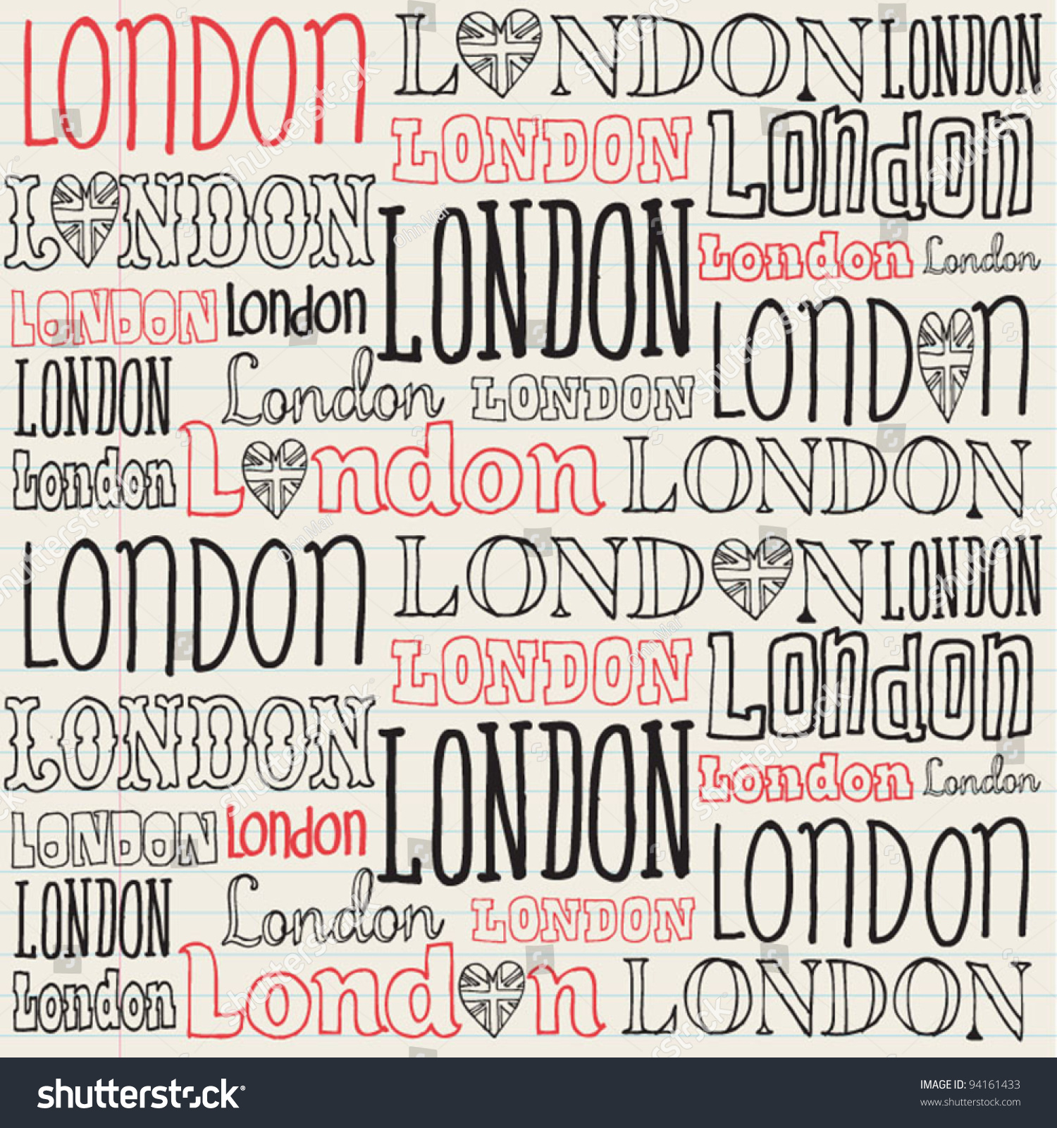 SVG of London typography seamless background pattern vector svg