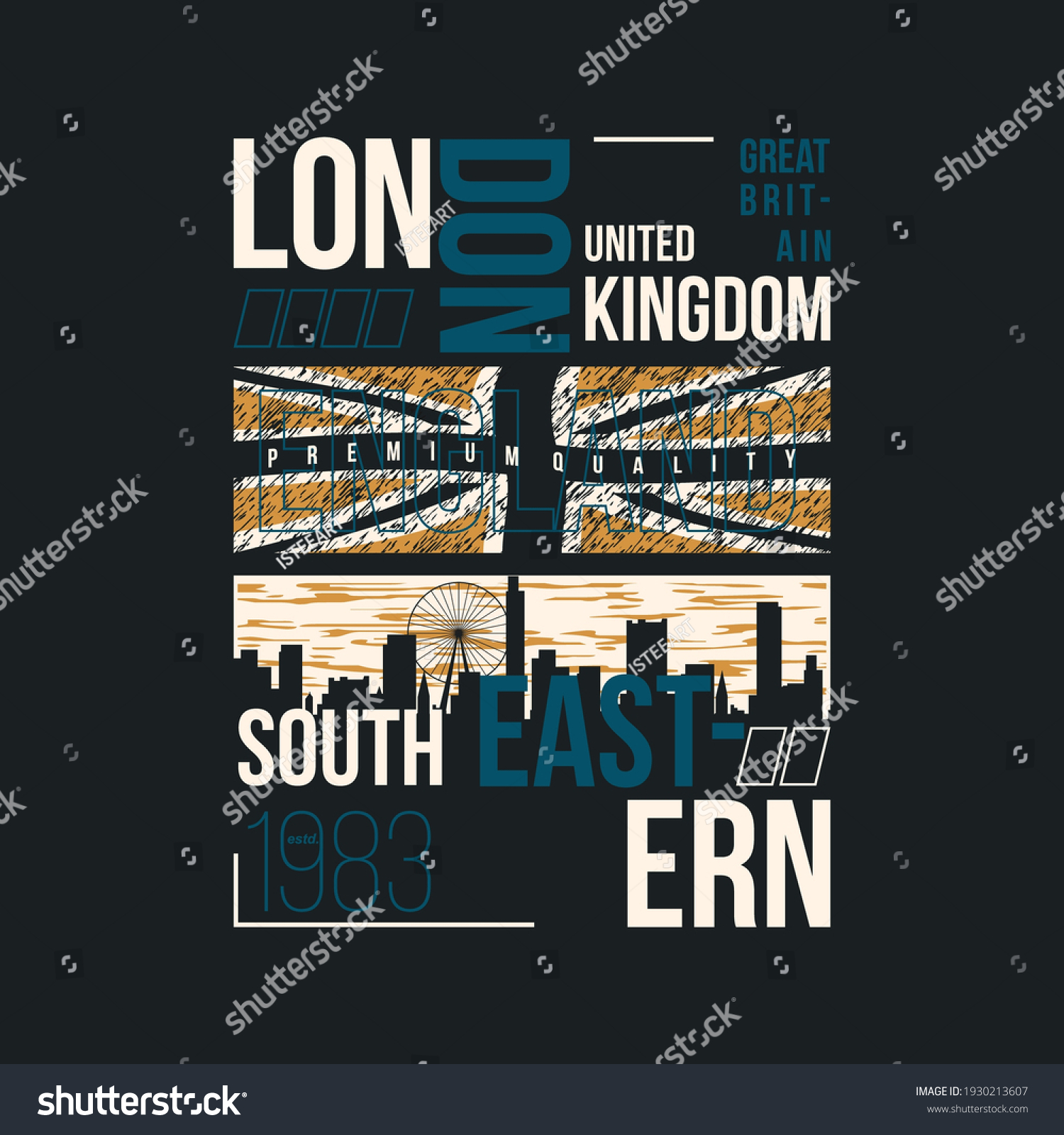 London United Kingdom Lettering Typography Graphics Stock Vector ...
