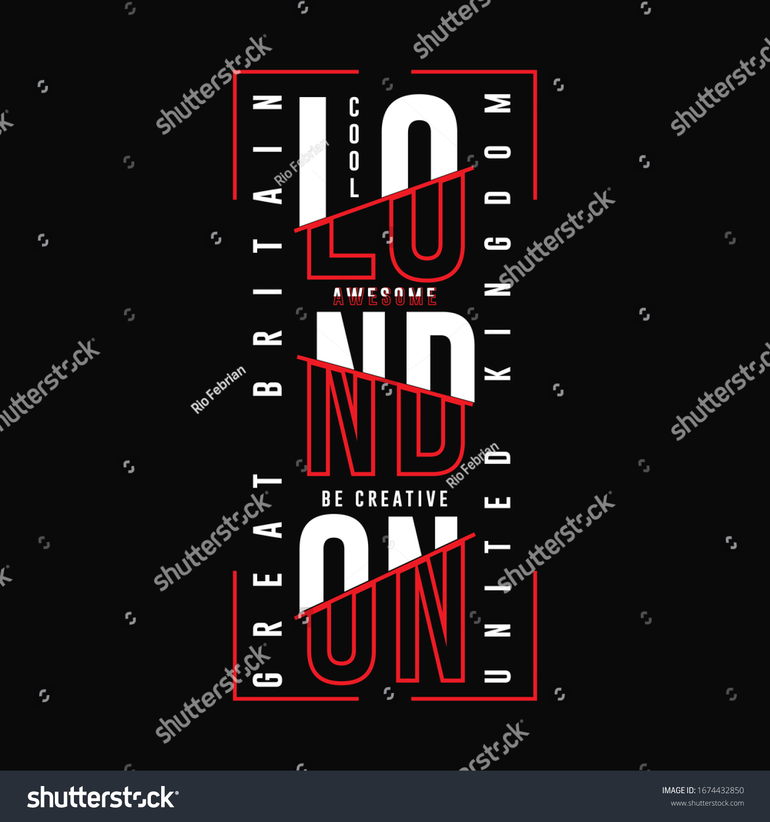 London United Kingdom Typography Tshirt Design Stock Vector (Royalty ...