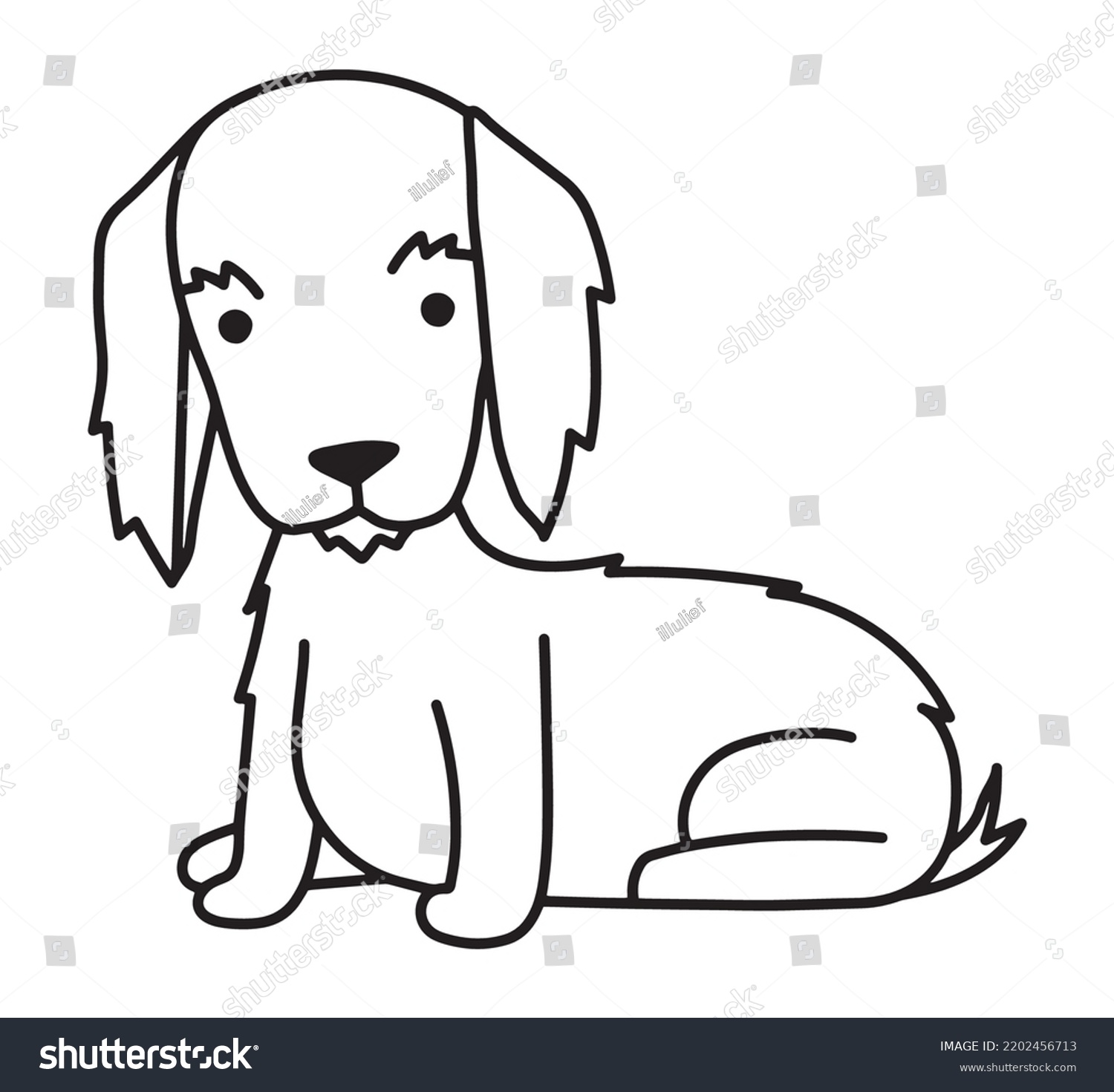 SVG of Long haired Dachshund dog vector illustration svg