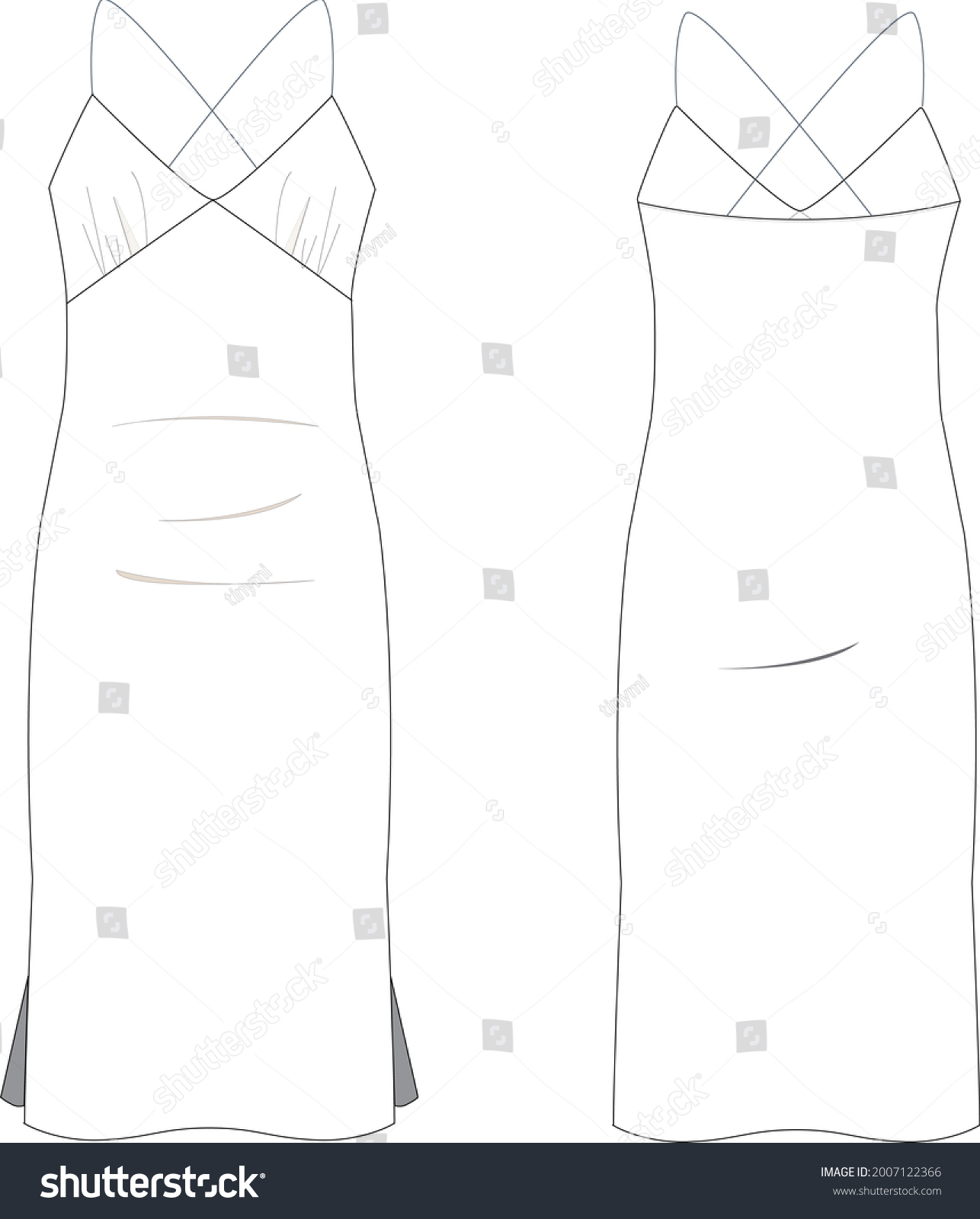 Long Night Dress Night Gown Vector Stock Vector (Royalty Free ...