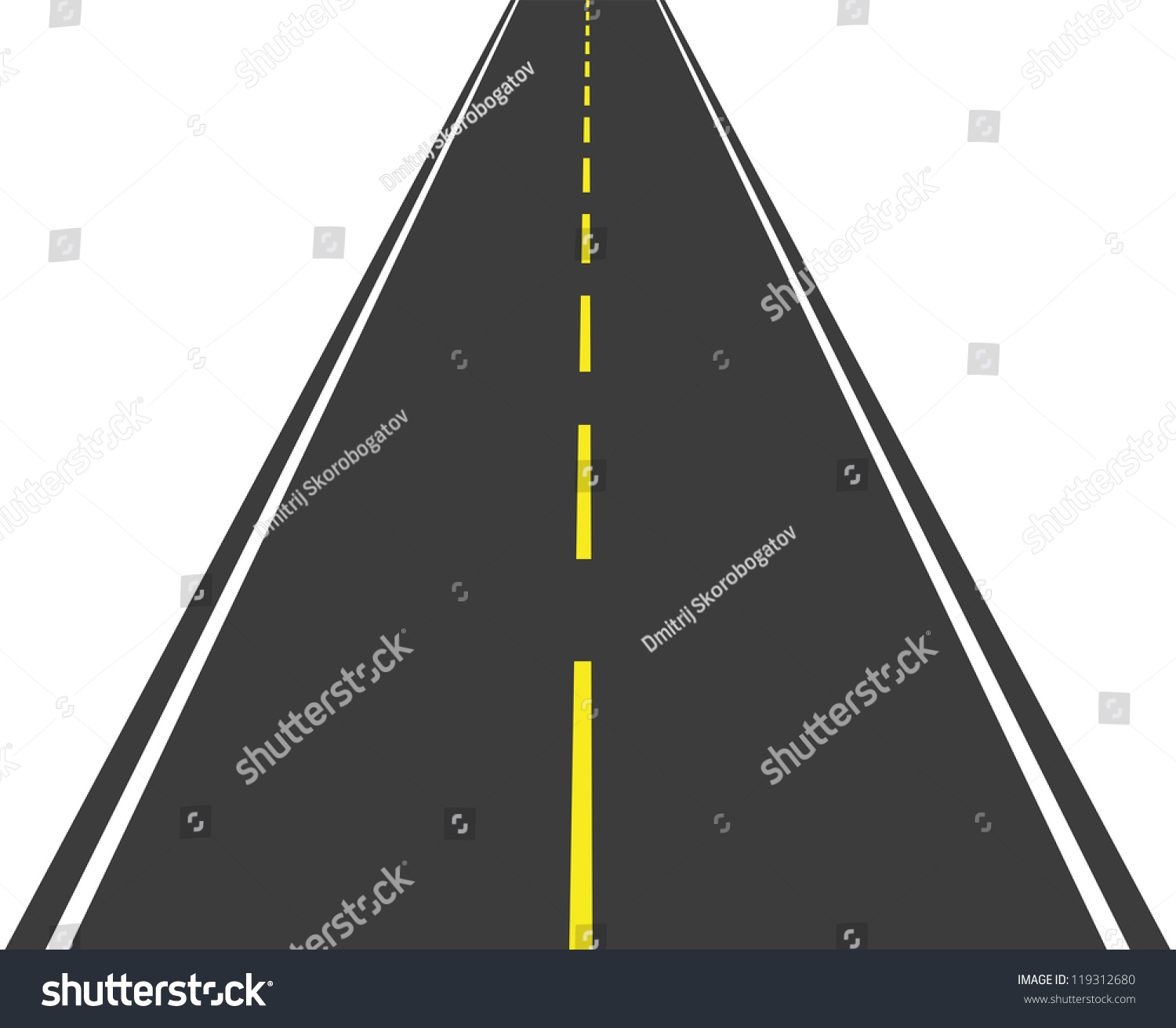 Long Road Going Into The Distance Stock Vector Illustration 119312680 ...