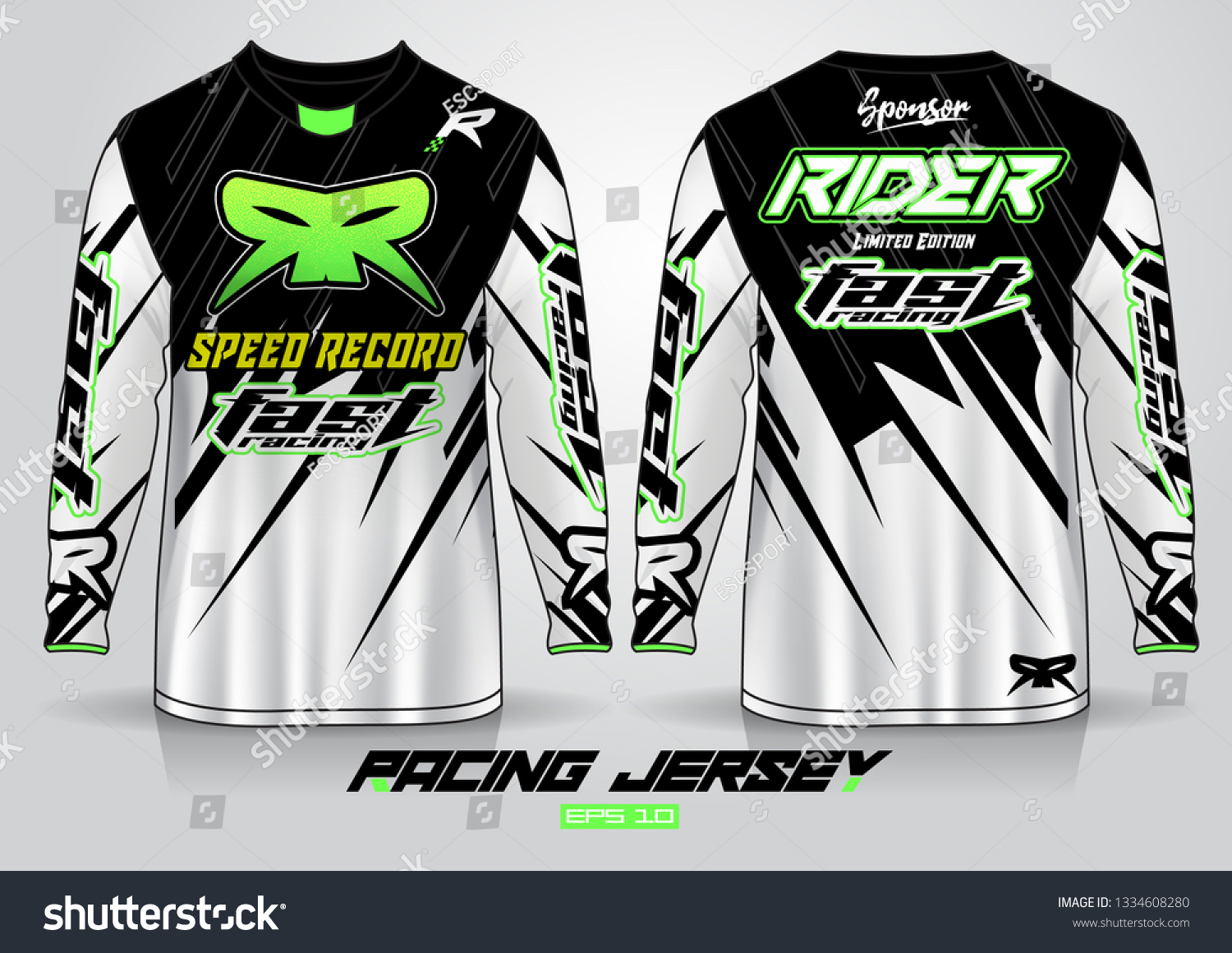 Download Long Sleeve Tshirt Design Template Motorcycle Stock Vector Royalty Free 1334608280