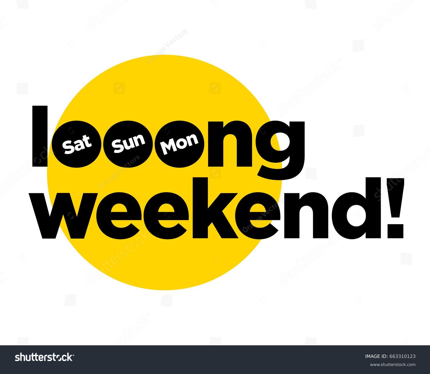 Long Weekend Typography Concept Flat Design Stock Vector (Royalty Free