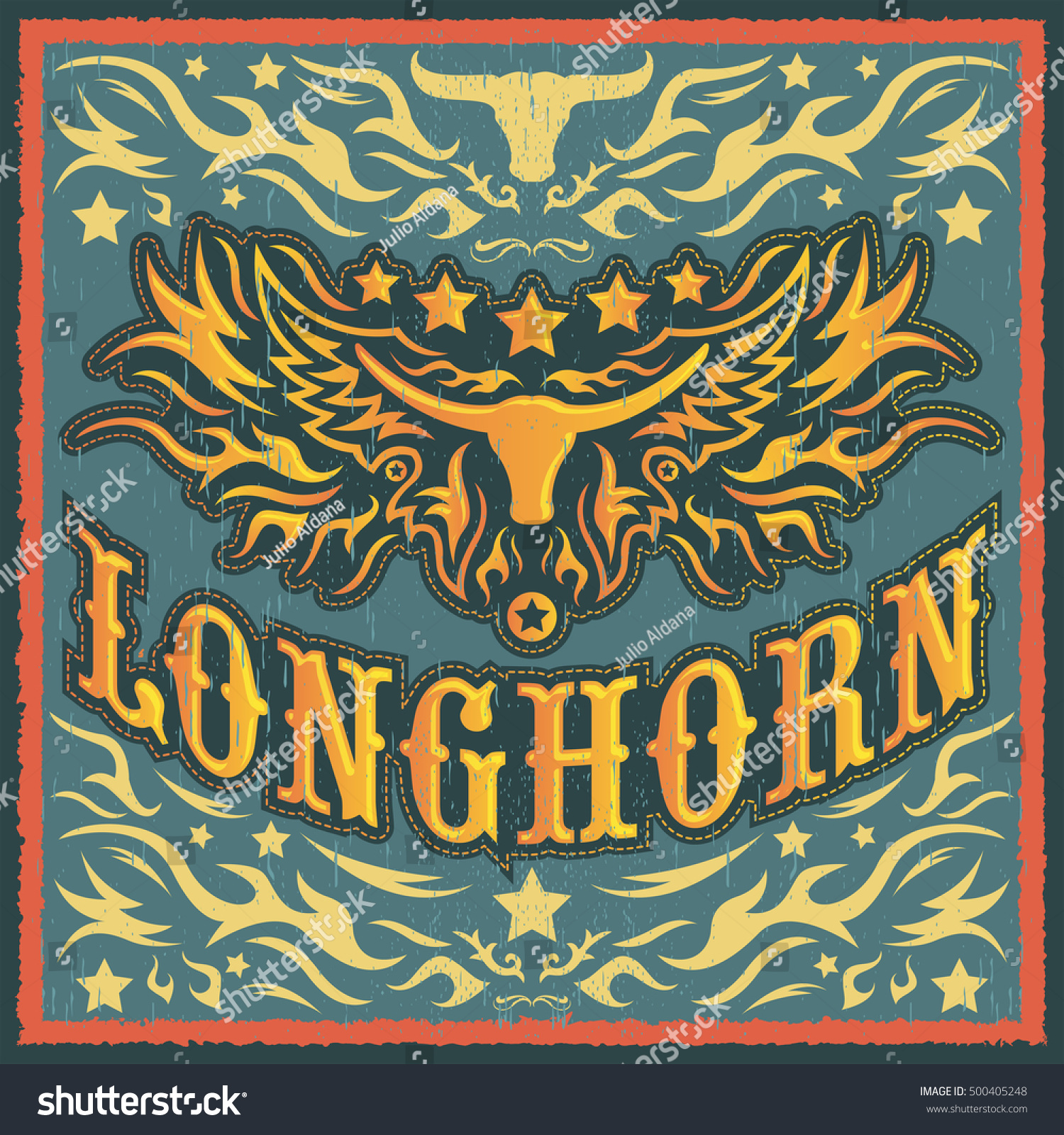 Download Longhorn Vintage Western Vector Design Rodeo Stock Vector 500405248 - Shutterstock