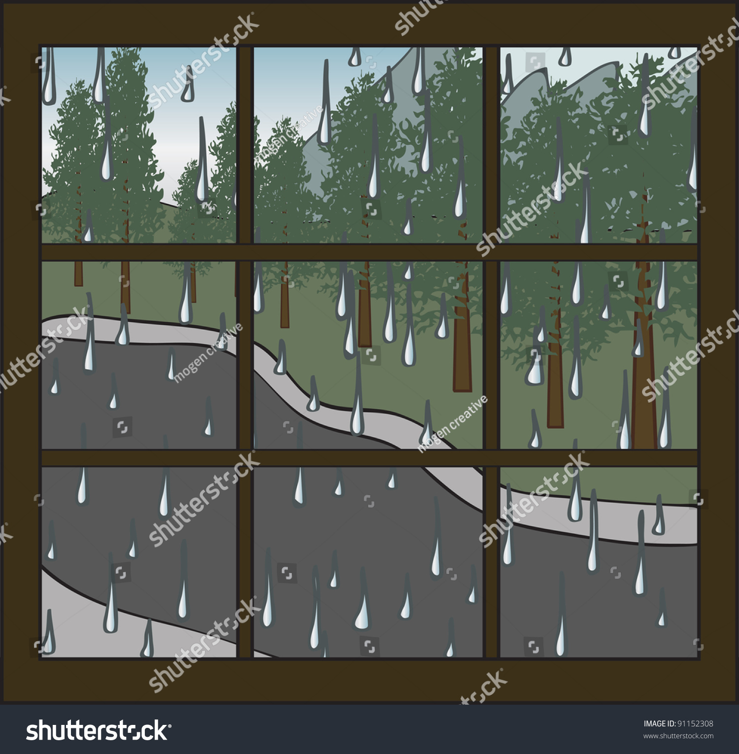 Rain Falling On A Window Rain Falling On A Window