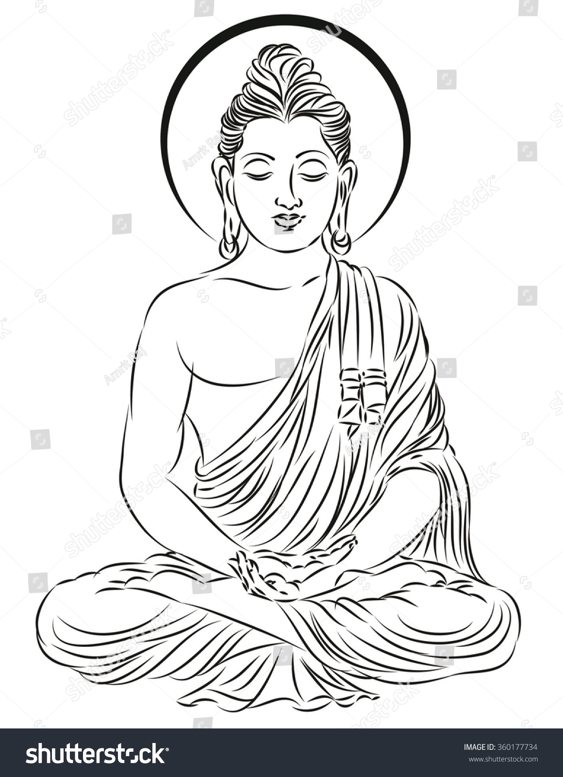 Lord Buddha Stock Vector 360177734 - Shutterstock