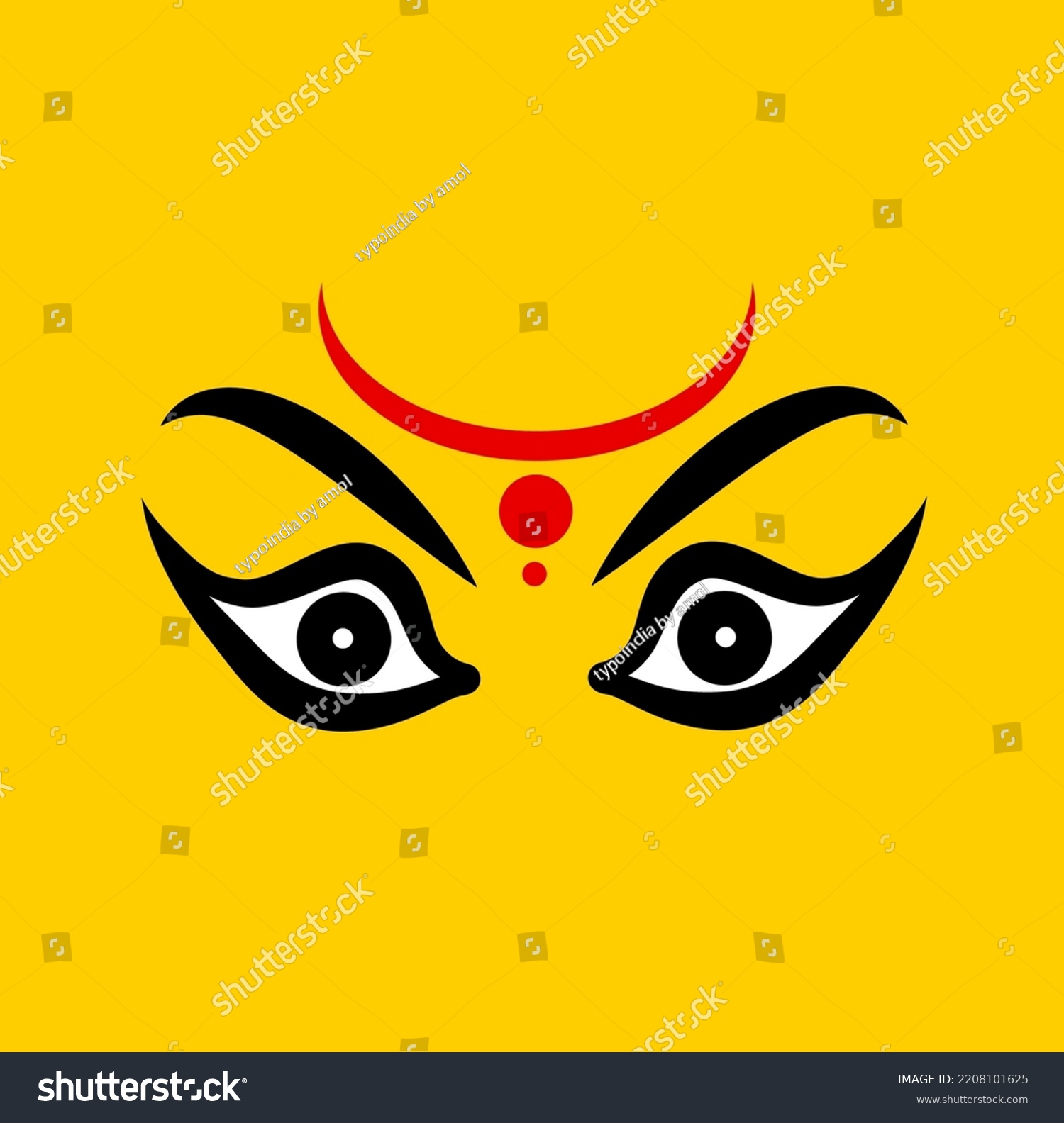 SVG of Lord durga face icon. Durga eyes vector. svg