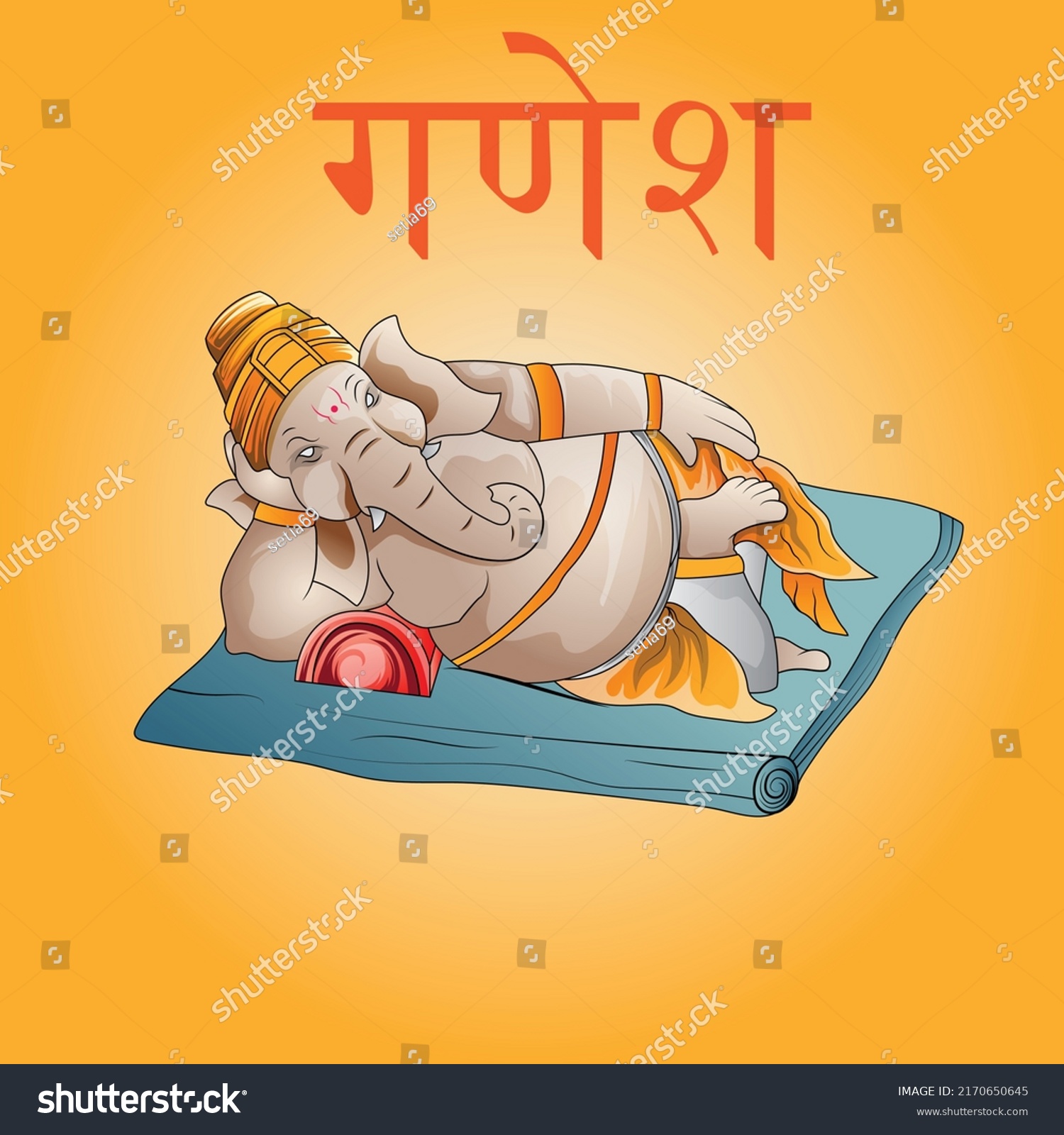 Lord Ganapati Happy Ganesh Chaturthi Festival Stock Vector (Royalty ...