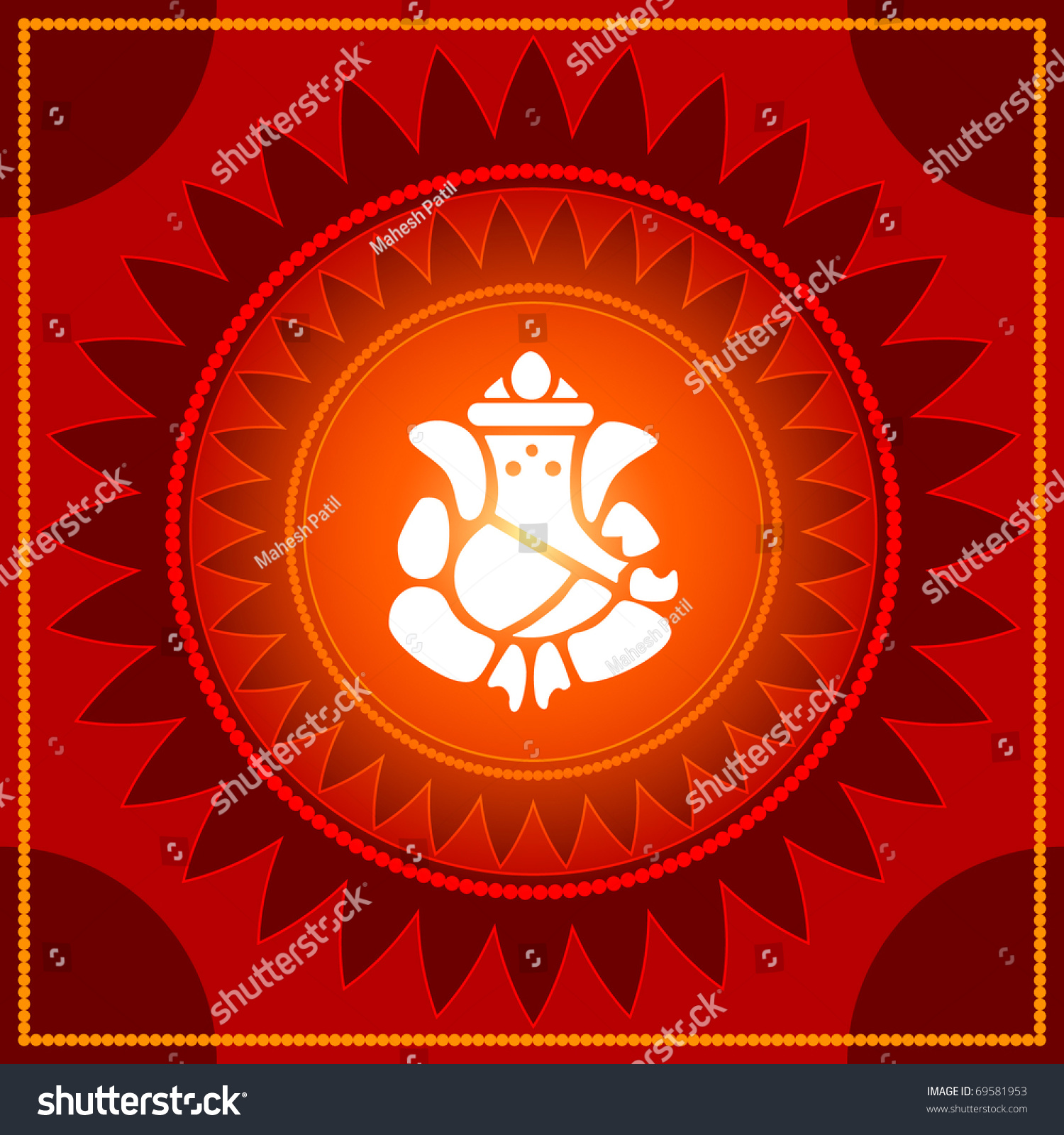 Lord Ganesha Design Stock Vector Illustration 69581953 : Shutterstock