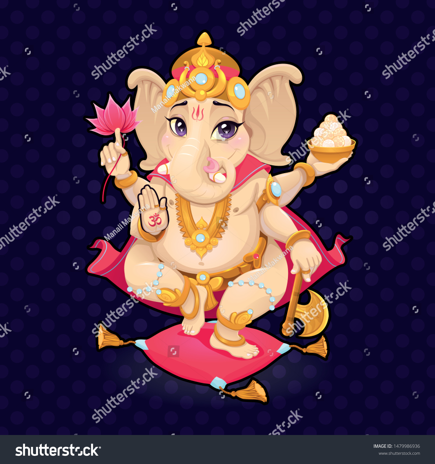 Lord Ganpati Background Layout Ganesh Chaturthi Stock Vector (Royalty ...