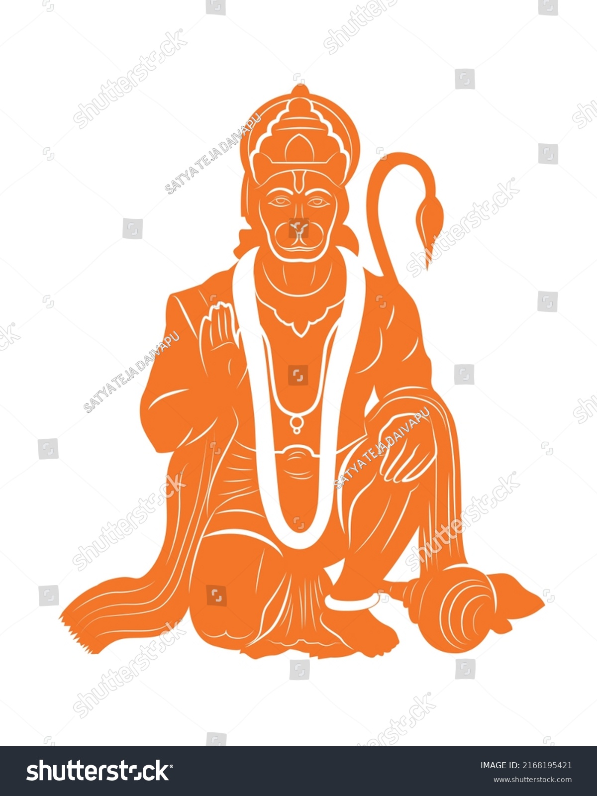 Lord Hanuman Anjaneya Hindu God Vector Stock Vector (Royalty Free ...