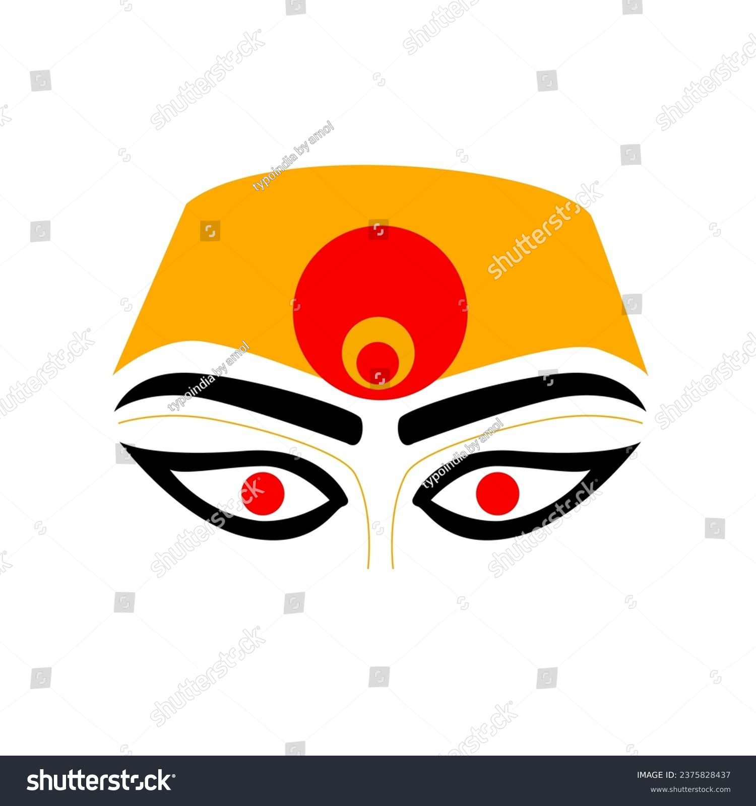 SVG of Lord Mahalakshmi face vector icon. Mahalaxmi eyes vector. svg