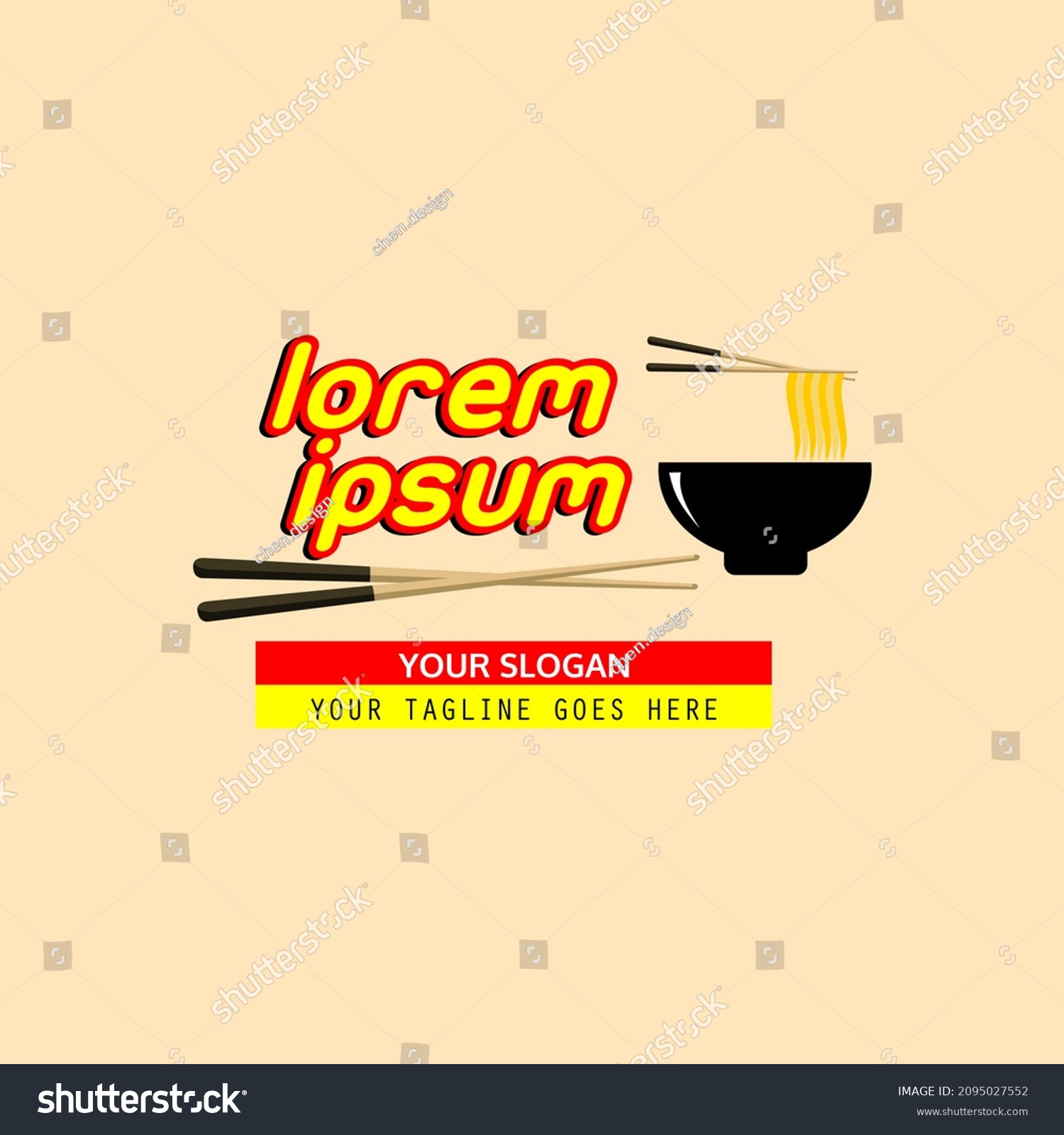 SVG of lorem ipsum noodle illustration logo design svg