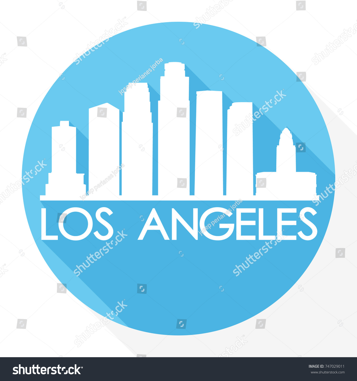 Los Angeles California Skyline Button Icon Stock Vector (Royalty Free ...