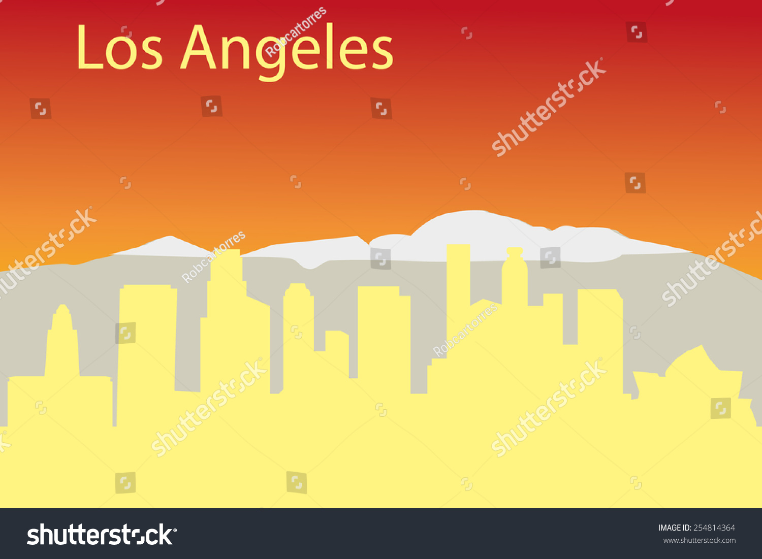 Los Angeles City Silhouette Stock Vector (Royalty Free) 254814364 ...