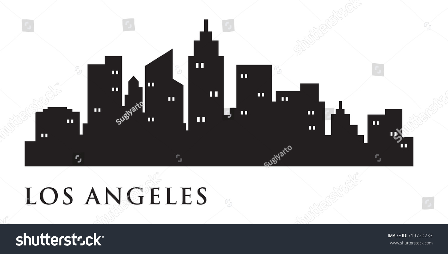 Los Angeles Skyline Silhouette Skyline Vector Stock Vector (Royalty ...