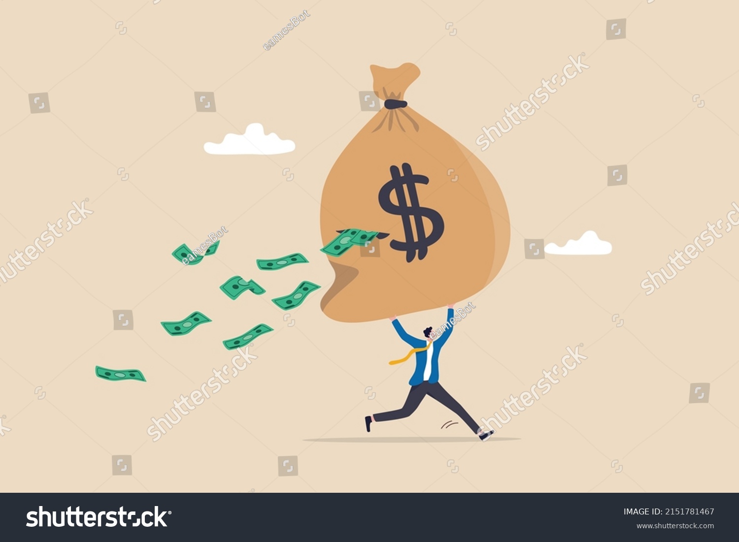 Lose Money Investment Mistake Tax Expense Stock Vector (royalty Free 