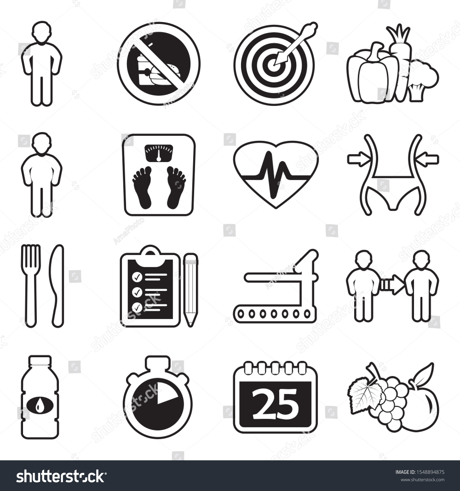 SVG of Lose Weight Icons. Line With Fill Design. Vector Illustration. svg