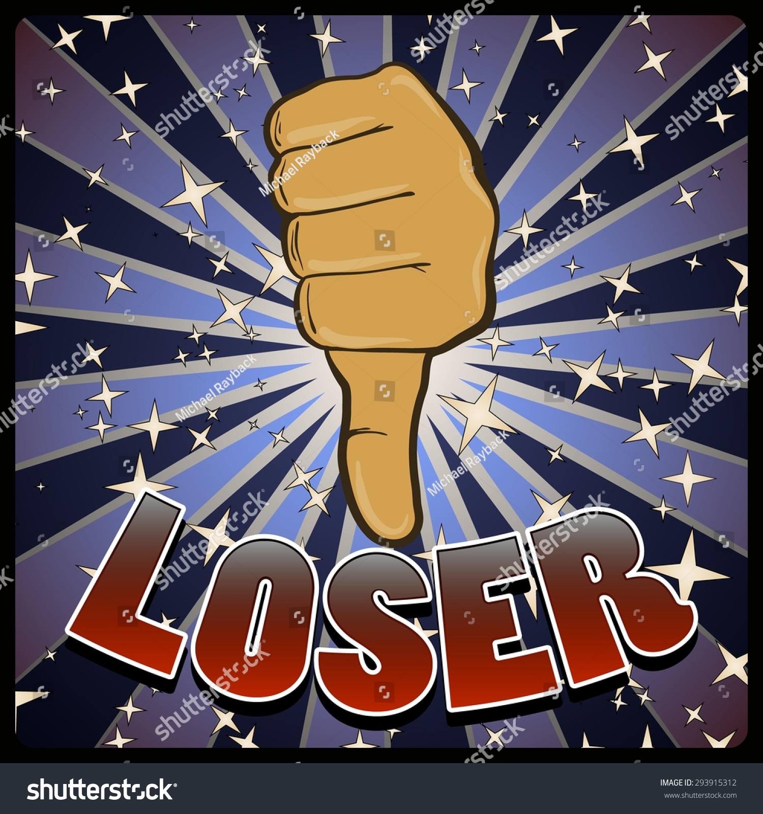 Loser Thumbs Down Vector Illustration - 293915312 : Shutterstock