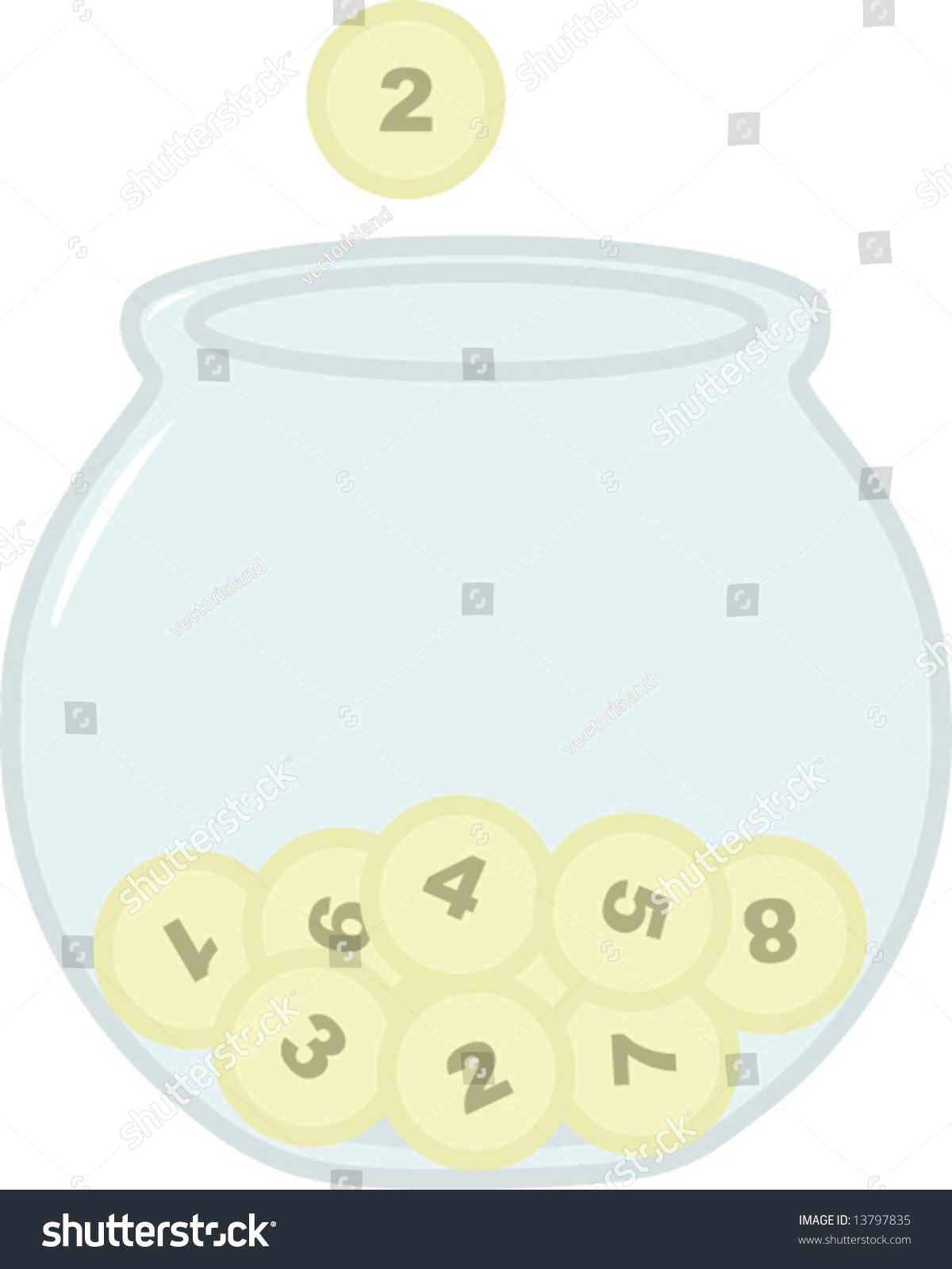 Lottery Or Raffle Glass Bowl Stock Vector Illustration 13797835 ...