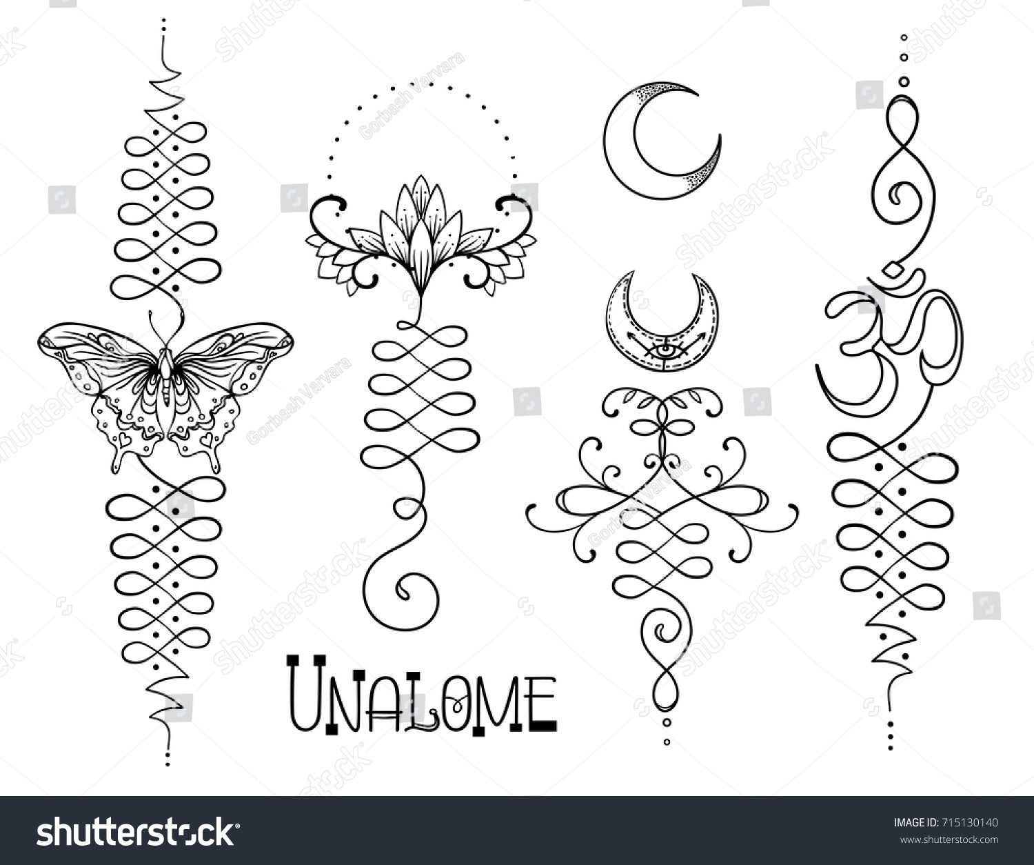 Lotus Sacred Geometry Unamole Hindu Symbol Stock Vector