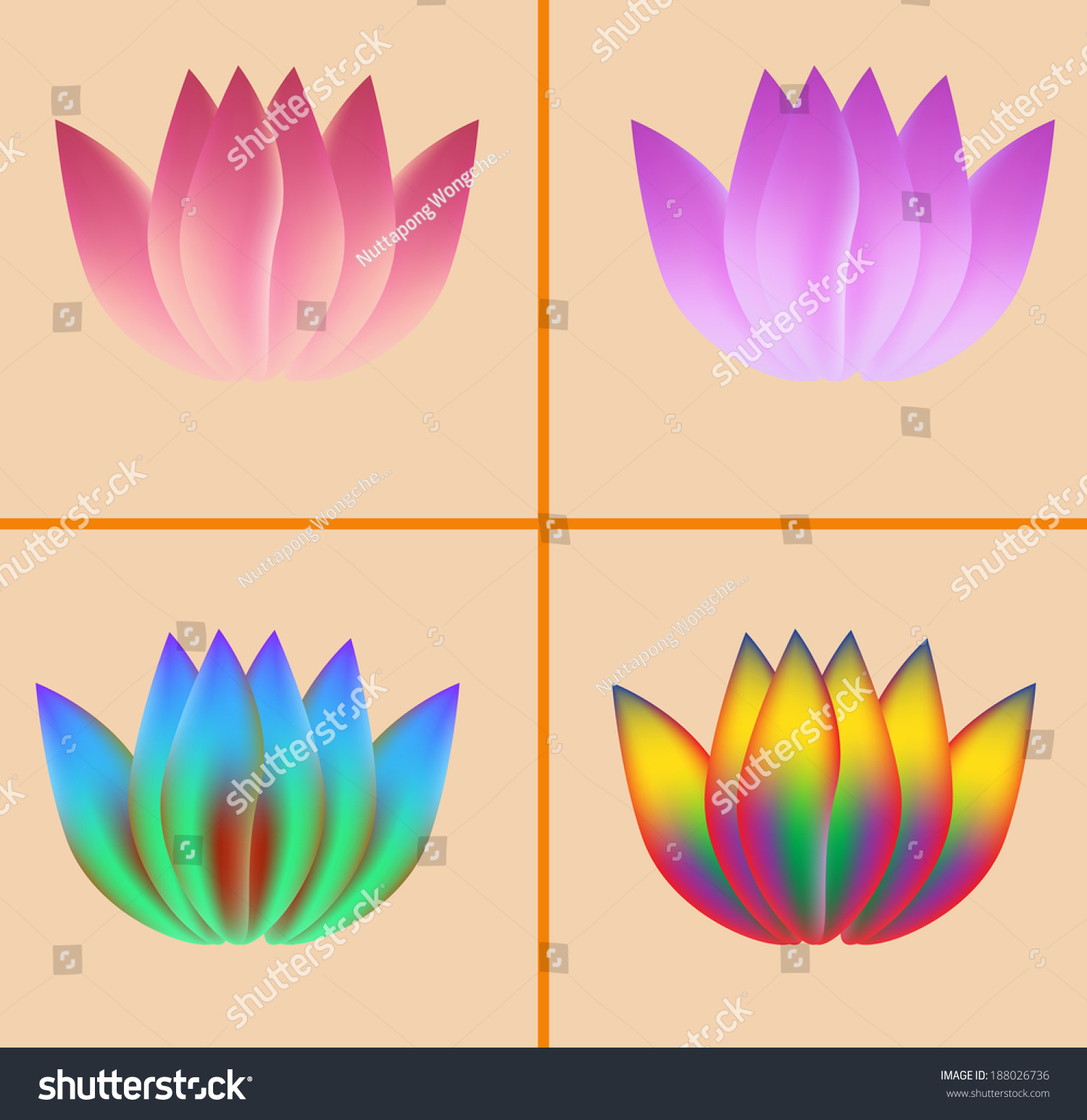 Lotus Flower Stock Vector Royalty Free 188026736 0770