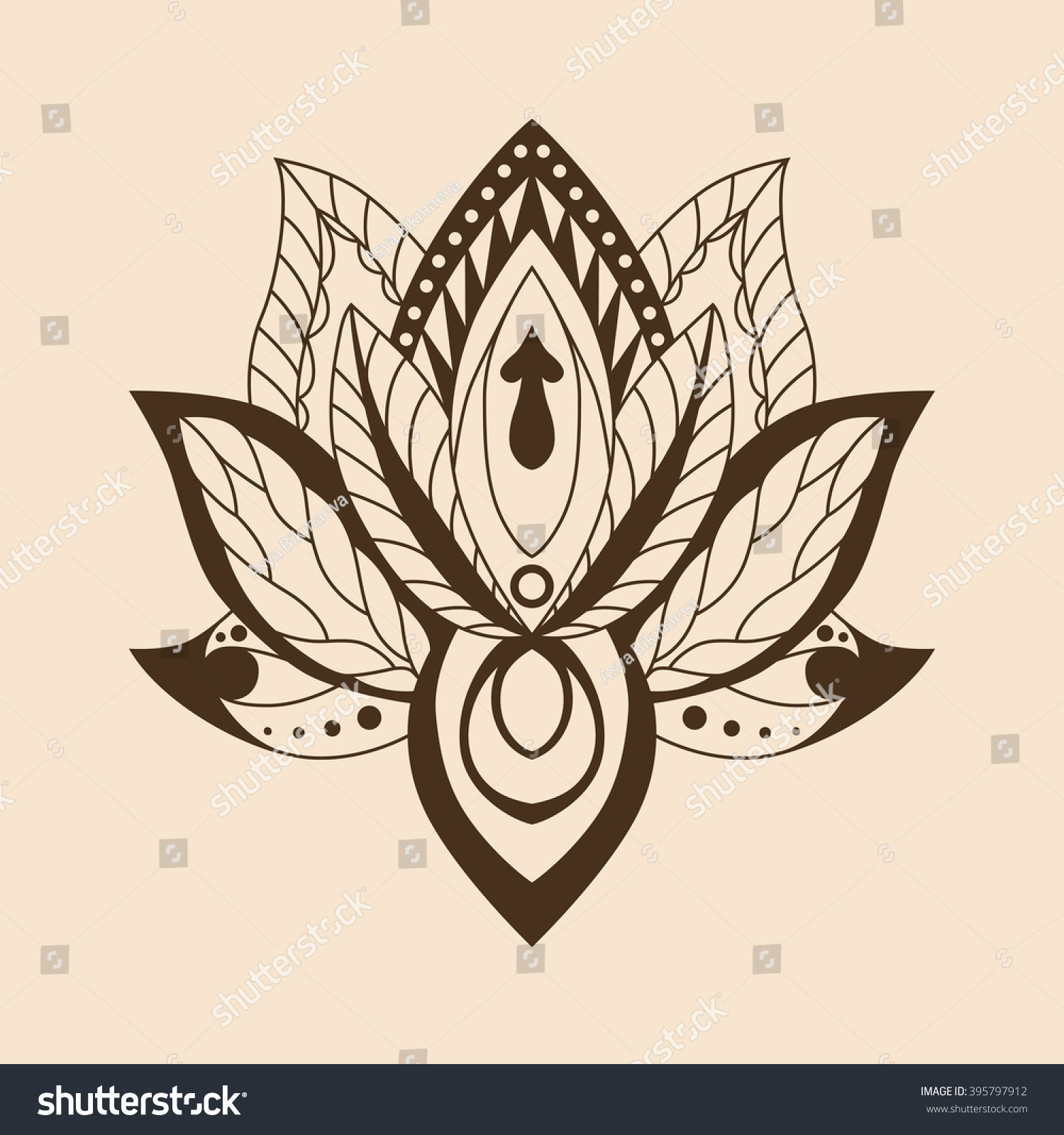 Download Lotus Mandala Vector Ornamental Lotus Ethnic Stock Vector ...