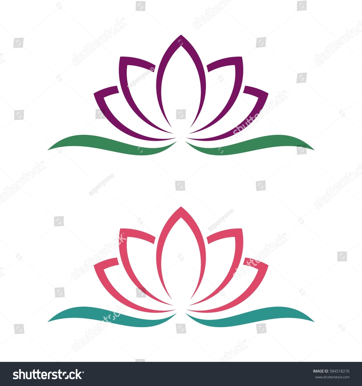 Lotus Lily Flower Logo Template Illustration Stock Vector (Royalty Free ...