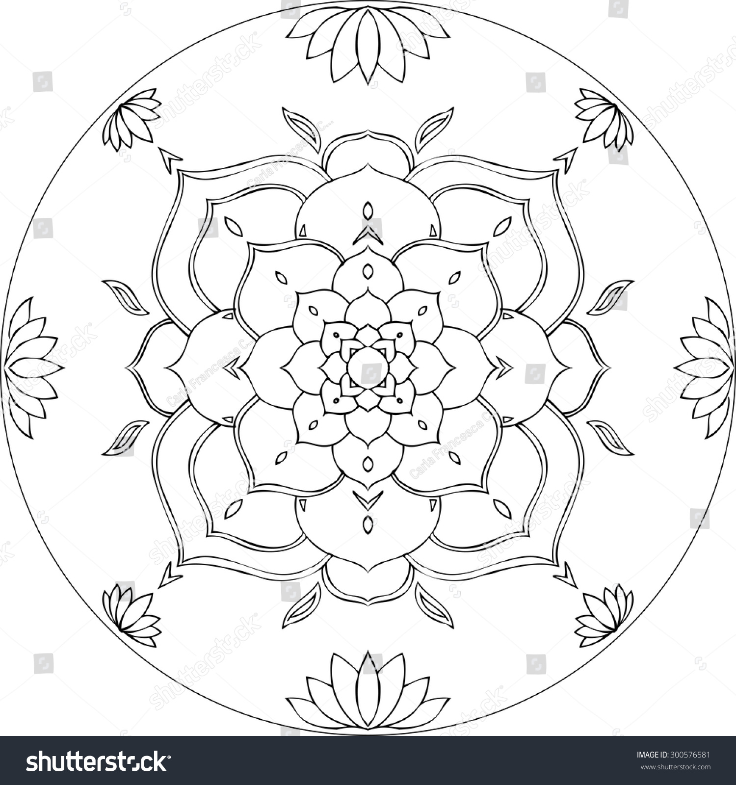 Lotus Sri Amma Bhagavan Diksha Mandala Stock Vector Illustration ...