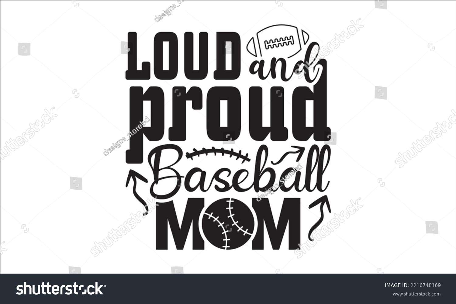 SVG of Loud and proud baseball mom SVG,  baseball svg, baseball shirt, softball svg, softball mom life, Baseball svg bundle, Files for Cutting Typography Circuit and Silhouette, digital download Dxf, png svg