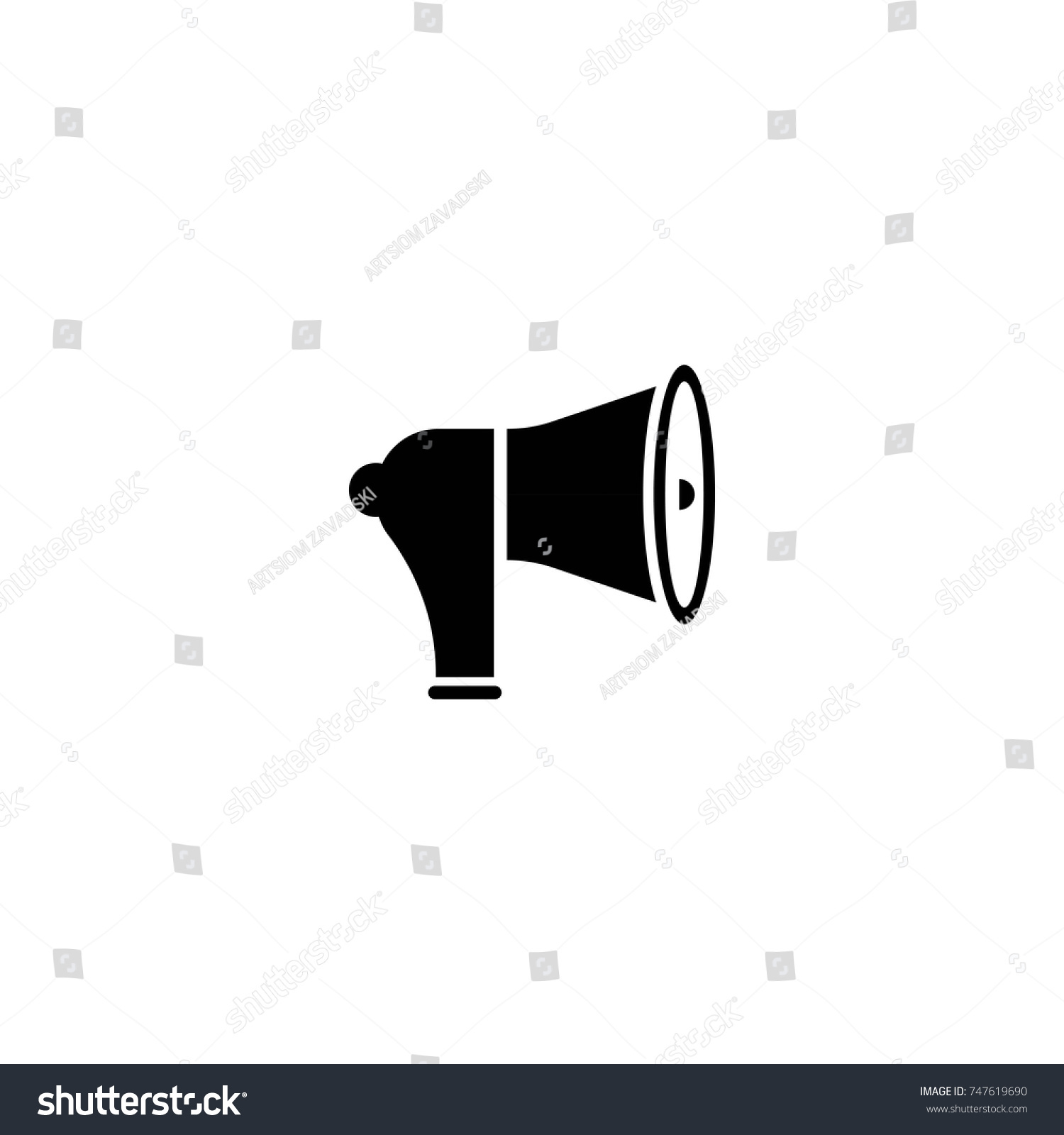 Loudspeaker Vector Icon Stock Vector (Royalty Free) 747619690 ...