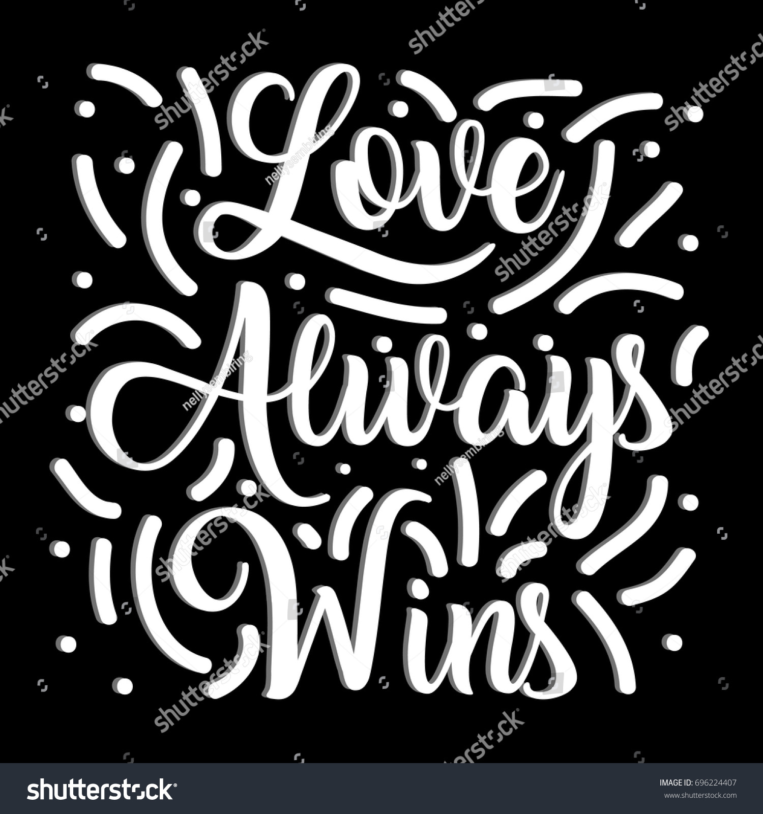 Download Love Always Wins Vector Illustration Hand Stock Vector 696224407 - Shutterstock