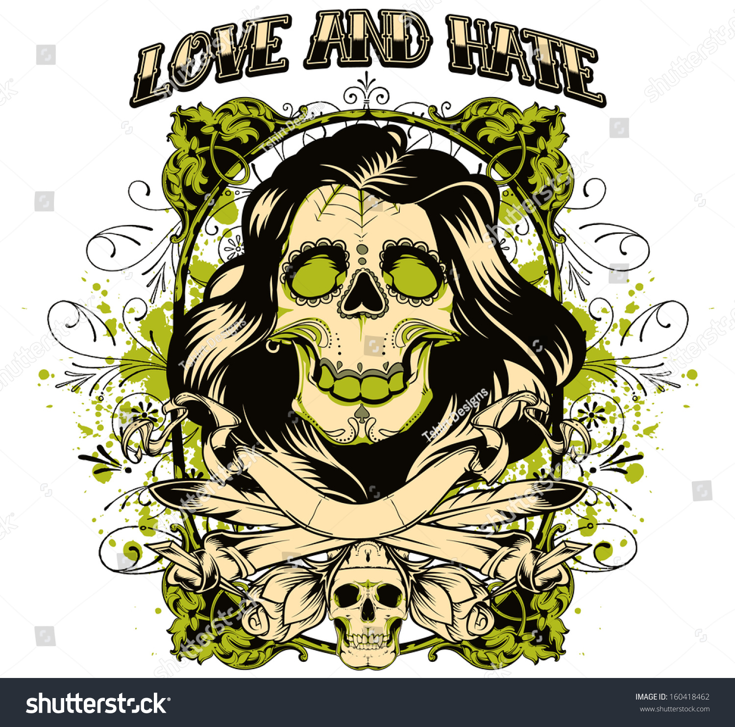 Love Hate Stock Vector (Royalty Free) 160418462