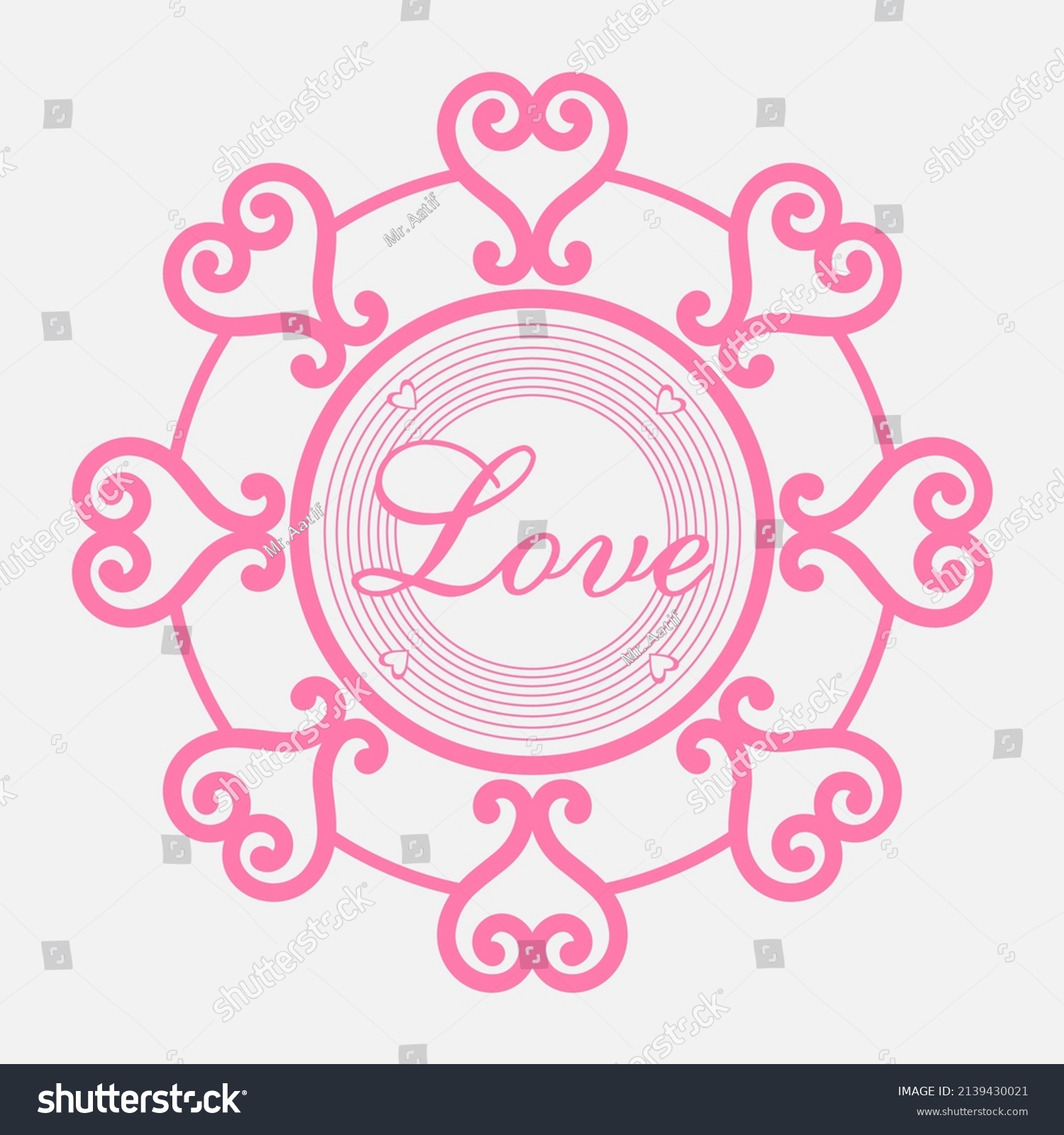 SVG of Love and Heart Frame SVG, Heart Love SVG, Monogram Frame SVG svg