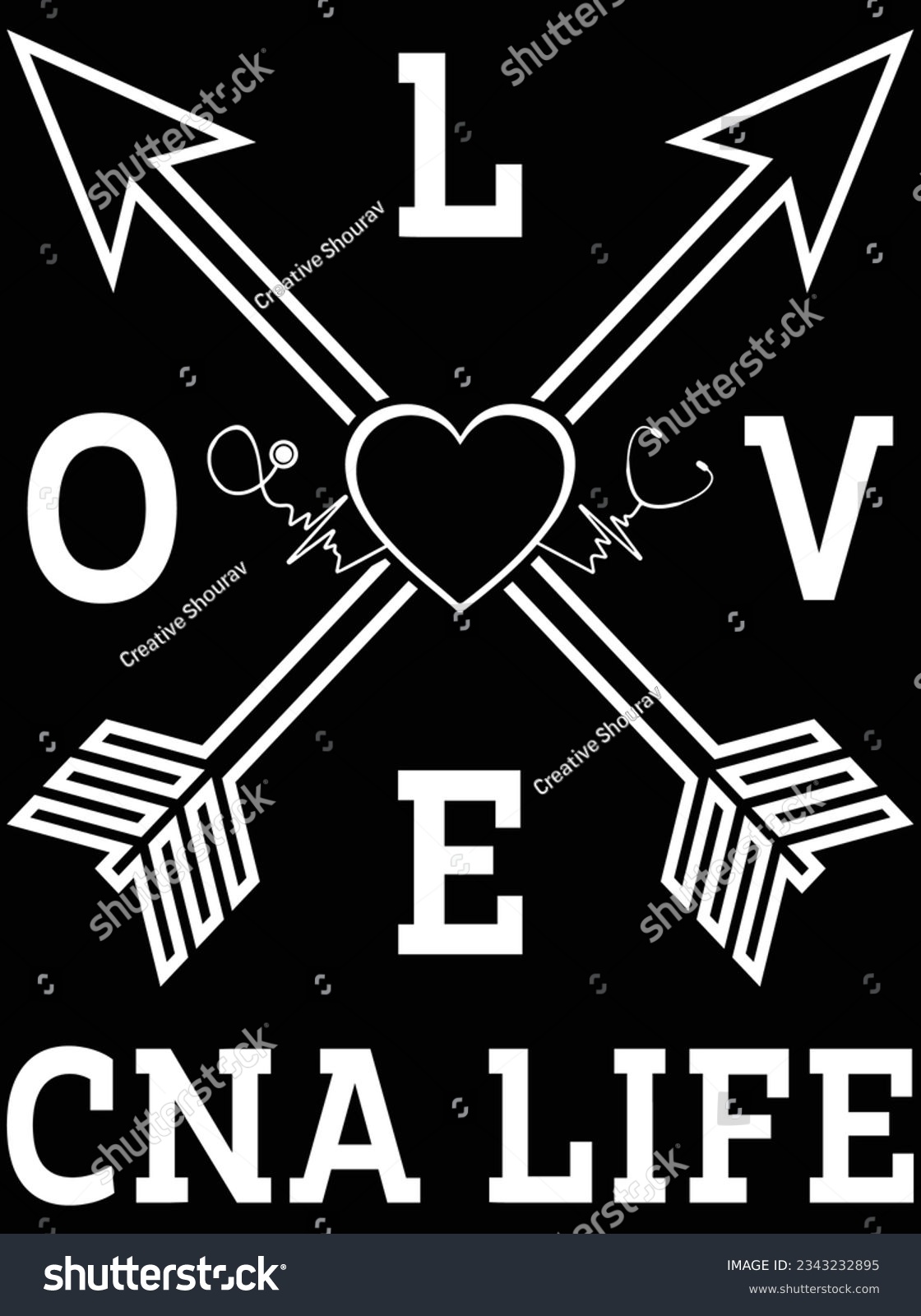 SVG of Love CNA life vector art design, eps file. design file for t-shirt. SVG, EPS cuttable design file svg